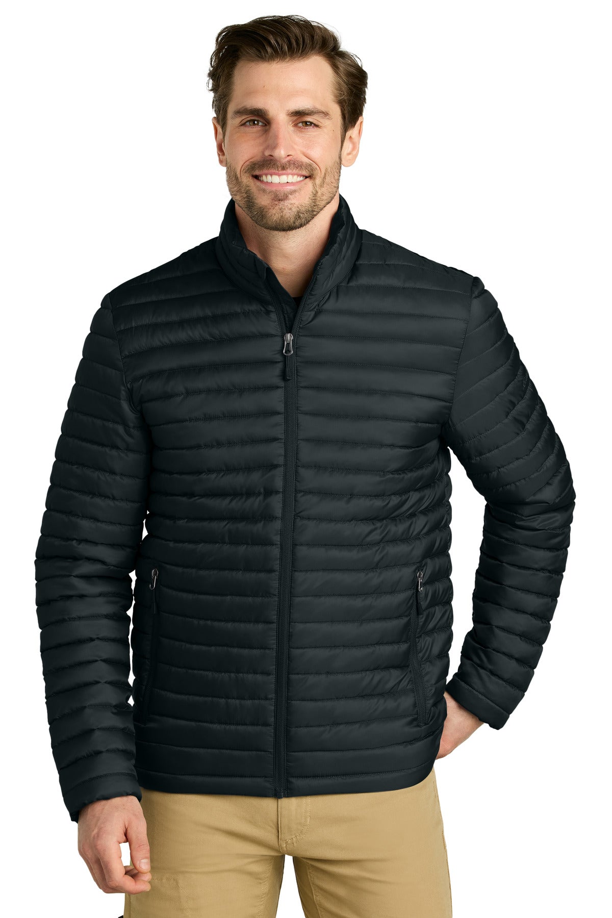 Eddie Bauer® Packable Quilted Full-Zip - Black - XS