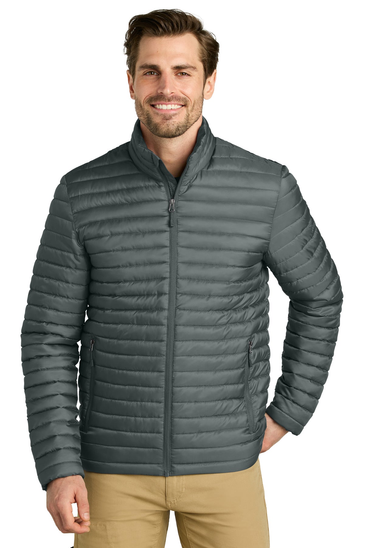 Eddie Bauer® Packable Quilted Full-Zip - Metal Grey - XS
