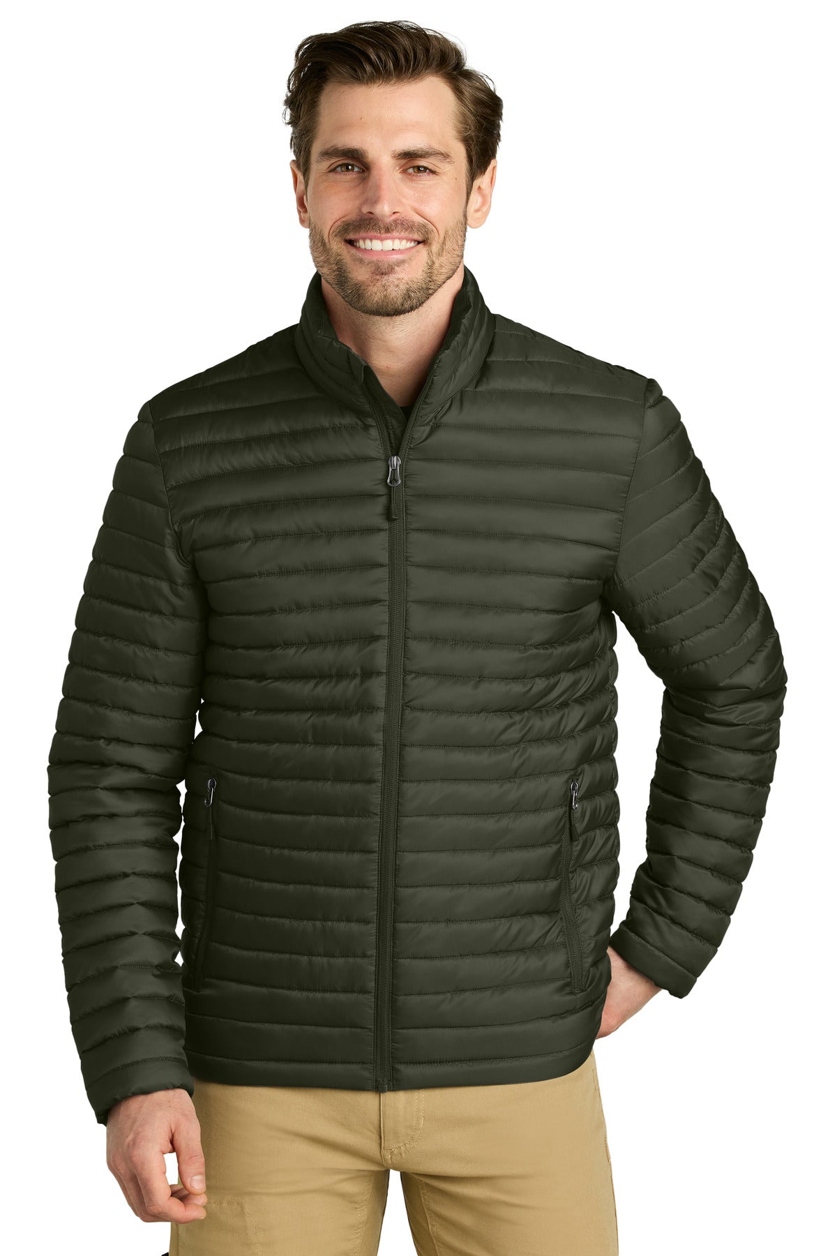 Eddie Bauer® Packable Quilted Full-Zip - Olive Green - XS