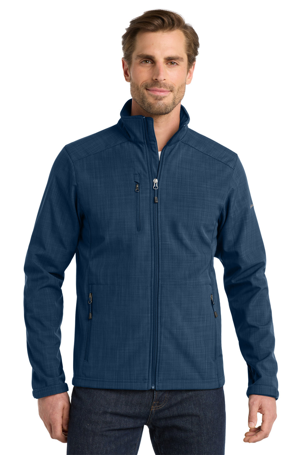 Eddie Bauer® Shaded Crosshatch Soft Shell Jacket - Blue - XS