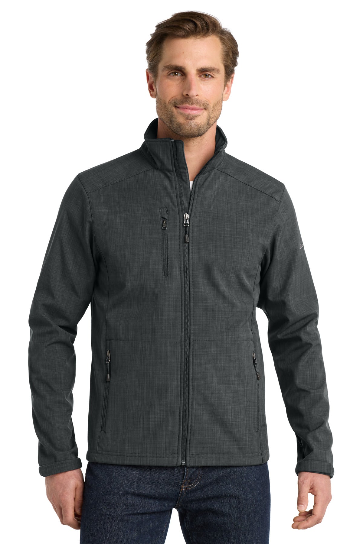 Eddie Bauer® Shaded Crosshatch Soft Shell Jacket - Grey - XS