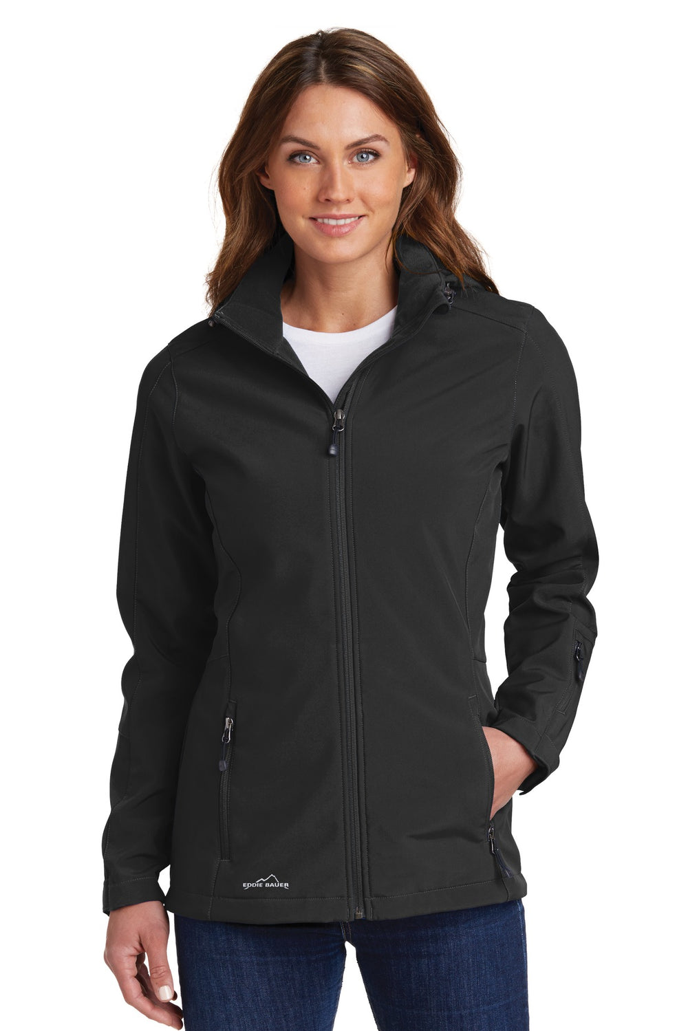 Eddie Bauer® Women's Hooded Soft Shell Parka - Black - XS
