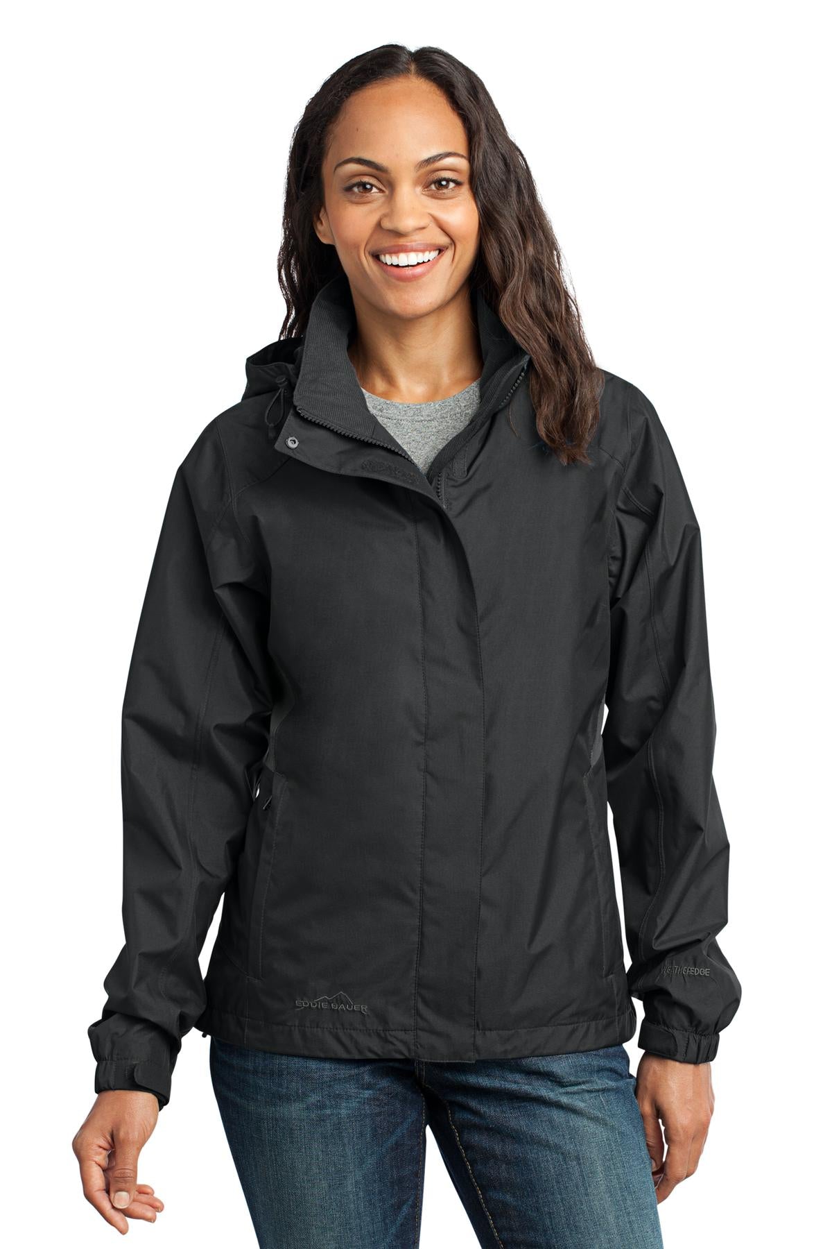 Eddie Bauer® Women's Rain Jacket - Black/ Steel Grey - XS