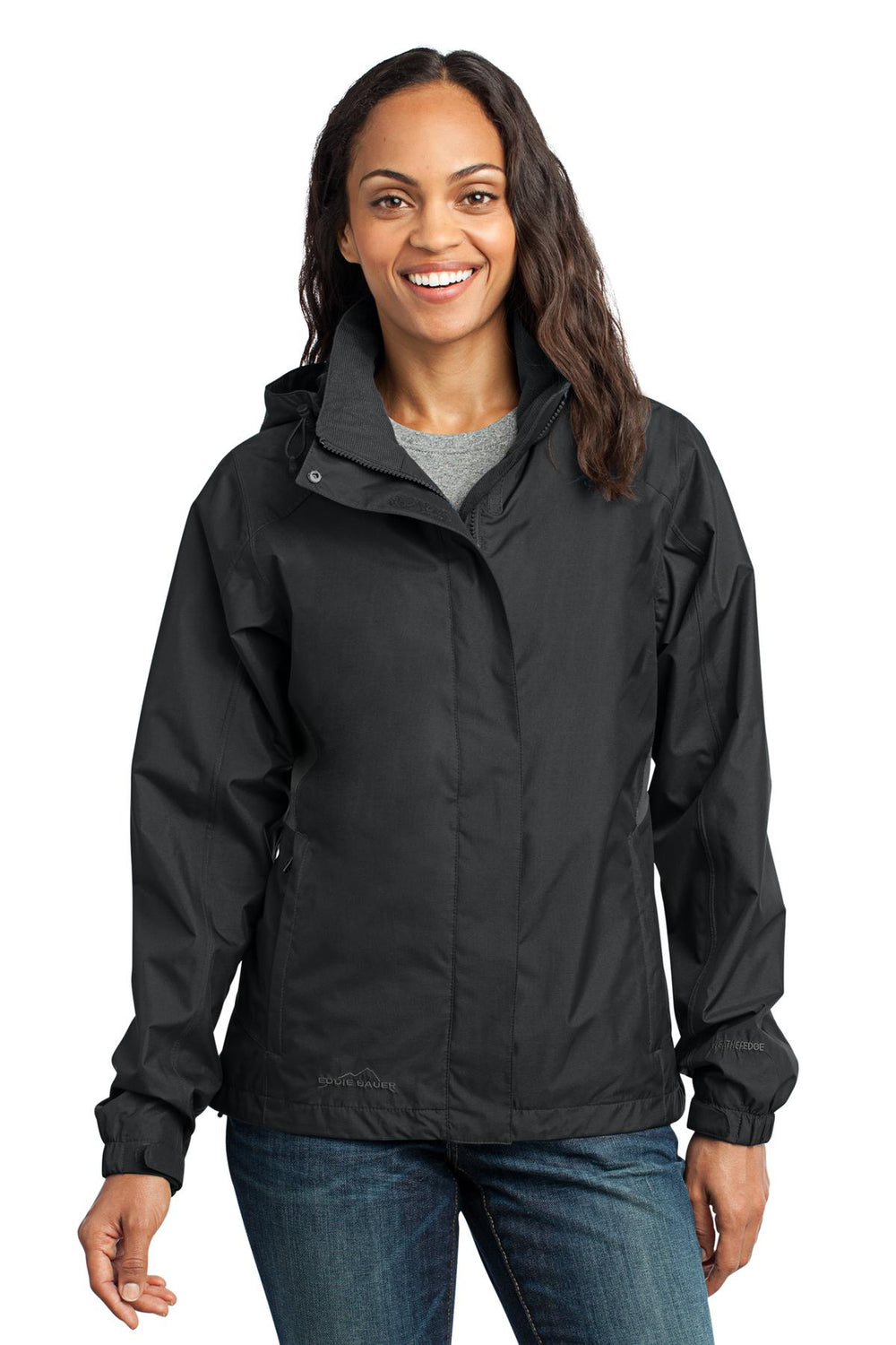 Eddie Bauer® Women's Rain Jacket - Black/ Steel Grey - XS