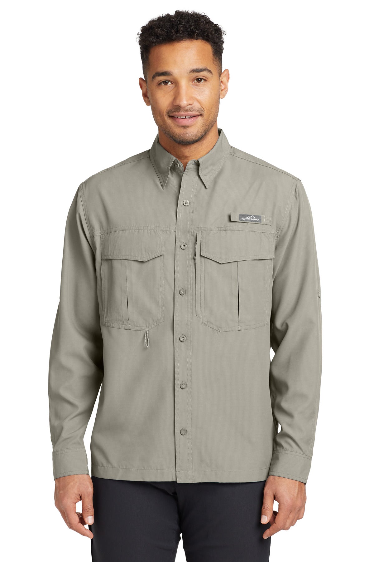 Eddie Bauer® Long Sleeve Performance Fishing Shirt - Driftwood - XS