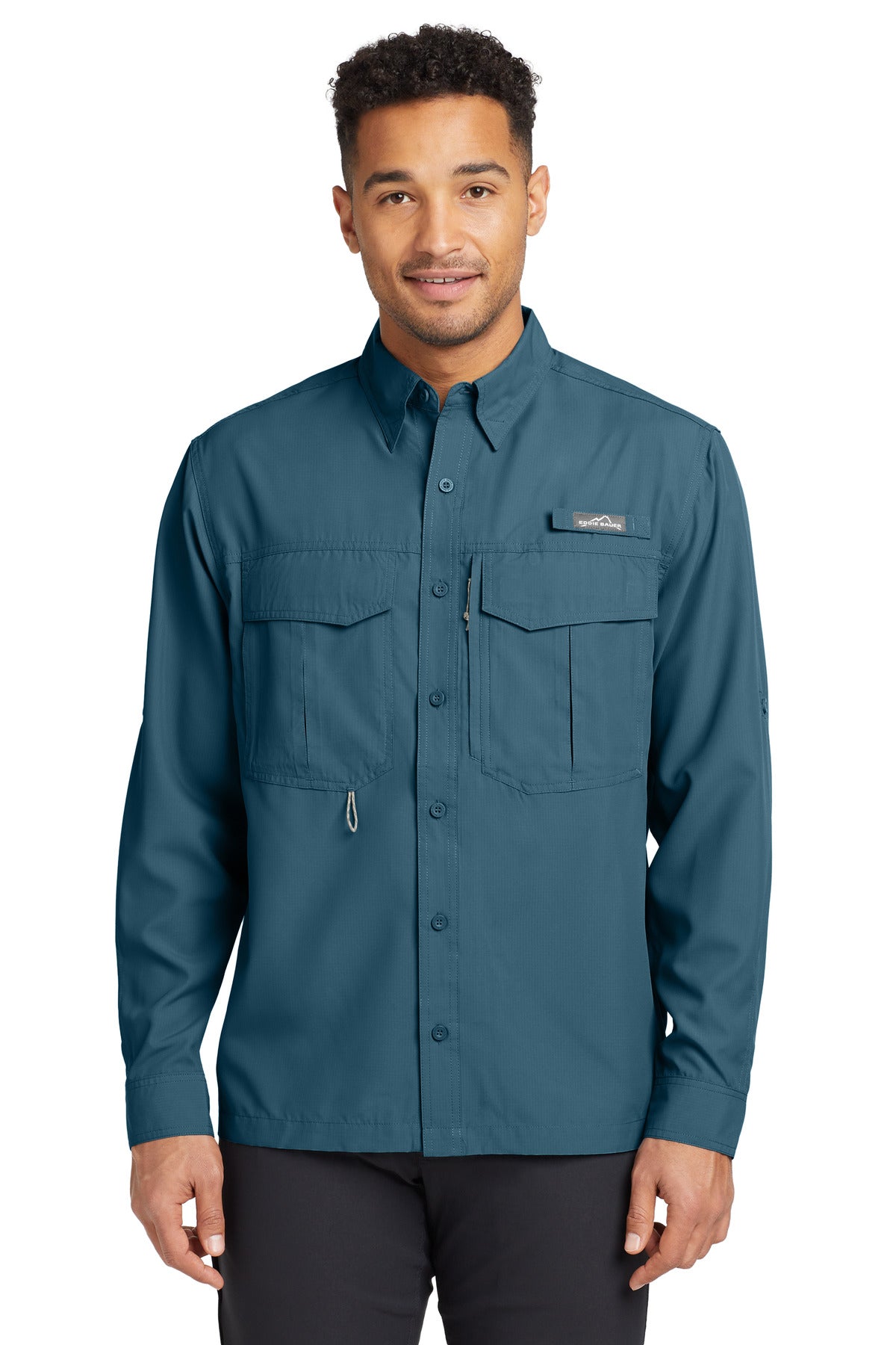 Eddie Bauer® Long Sleeve Performance Fishing Shirt - Gulf Teal - XS