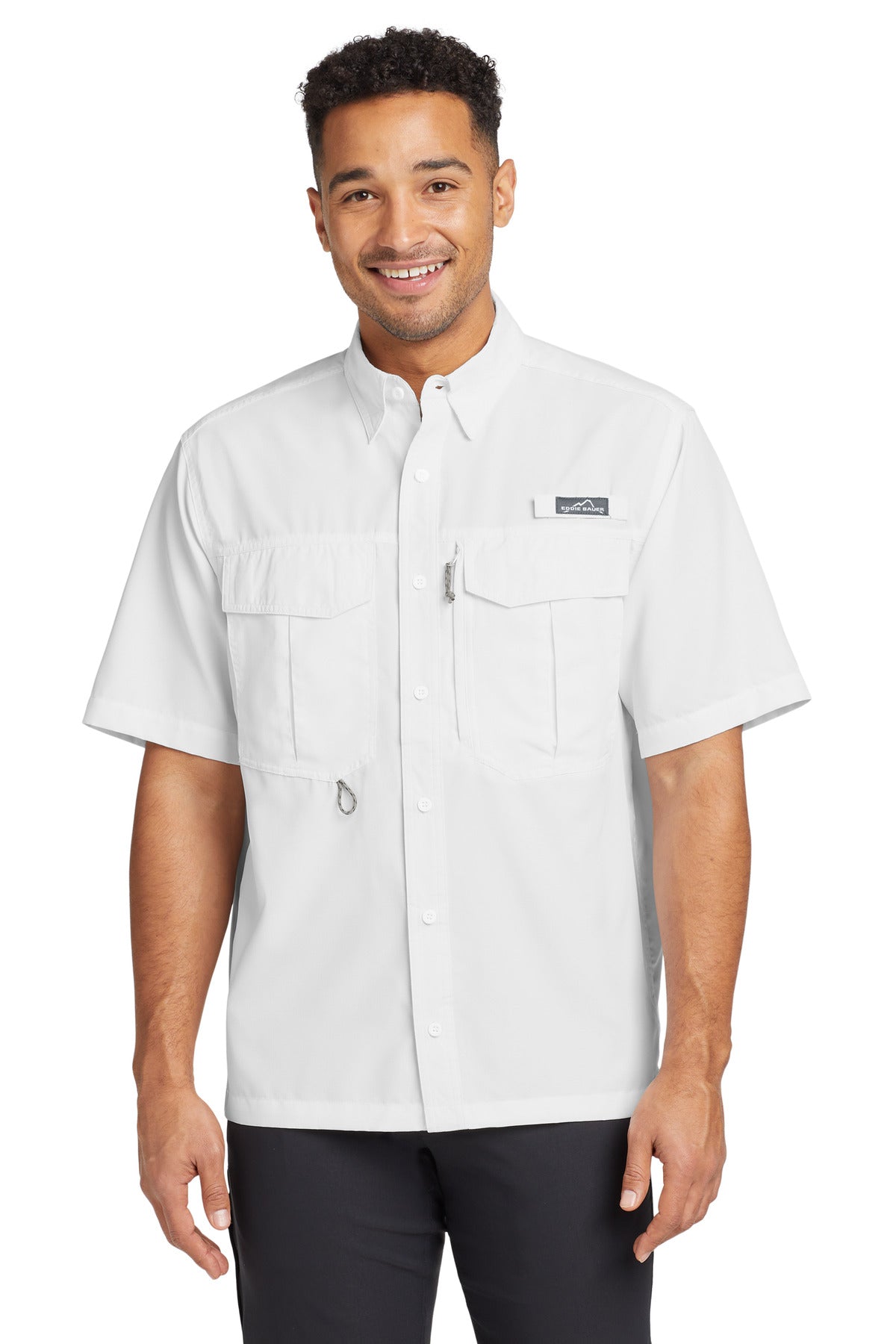 Eddie Bauer® Short Sleeve Performance Fishing Shirt - White - XS