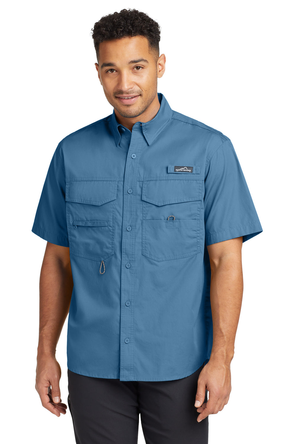 Eddie Bauer® Short Sleeve Fishing Shirt - Blue Gill - XS