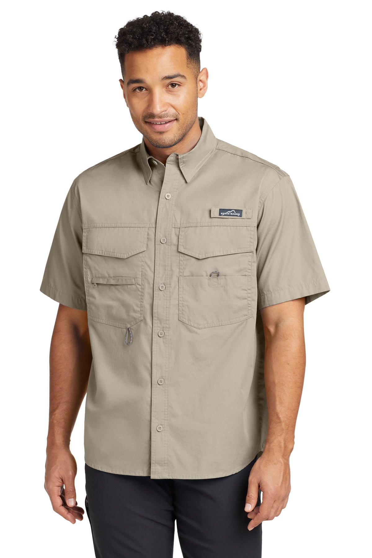 Eddie Bauer® Short Sleeve Fishing Shirt - Driftwood - XS