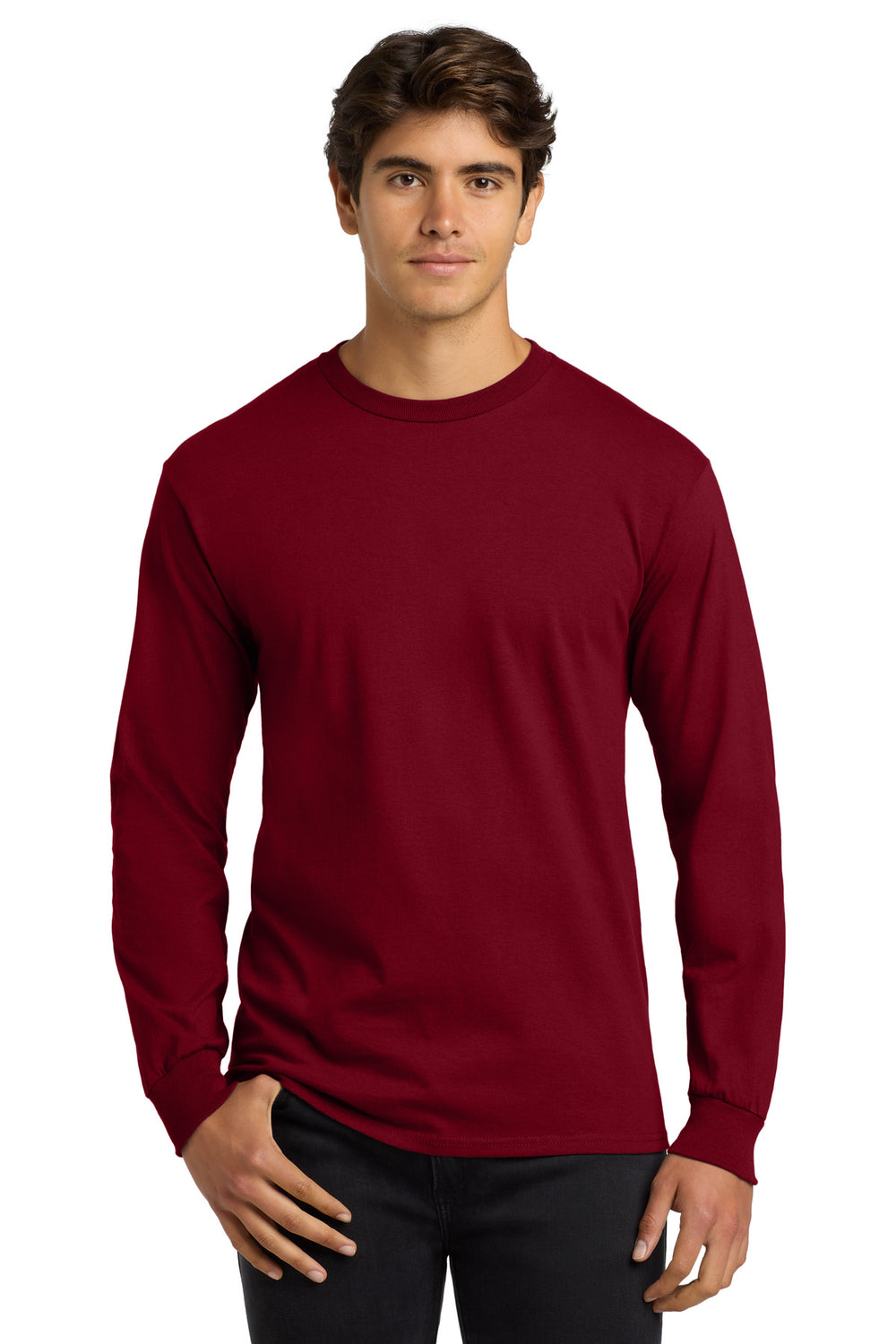 Gildan® Ultra Cotton® 100% US Cotton Long Sleeve T-Shirt - Cardinal Red - S