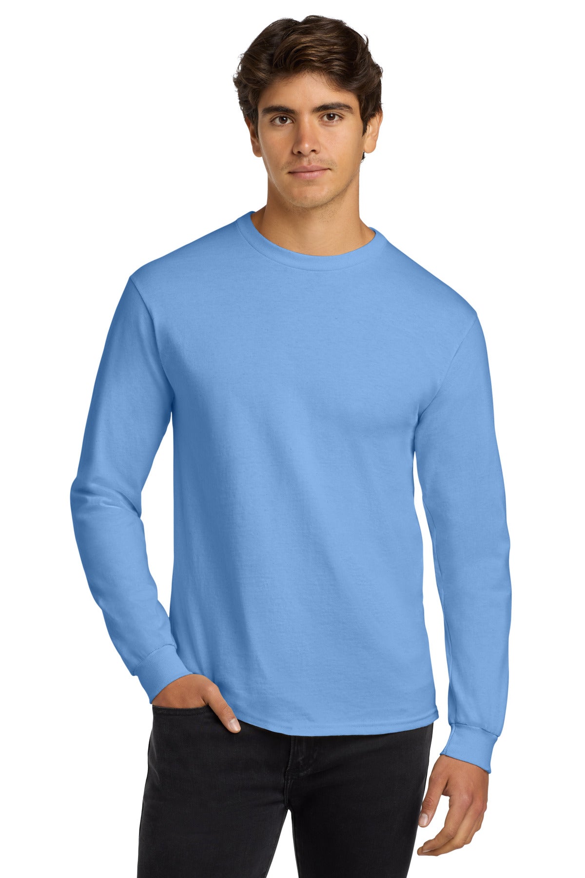 Gildan® Ultra Cotton® 100% US Cotton Long Sleeve T-Shirt - Carolina Blue - S