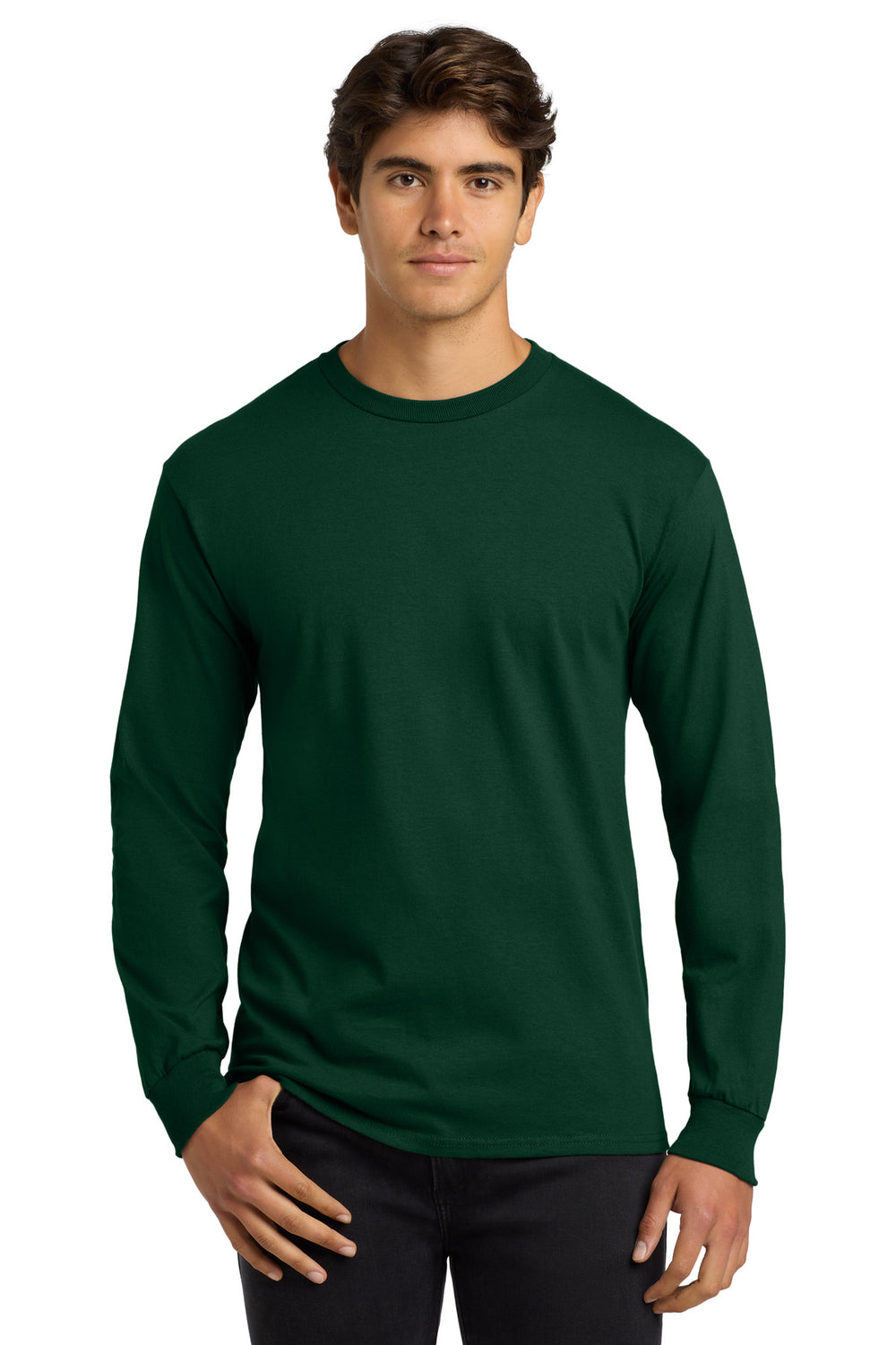 Gildan® Ultra Cotton® 100% US Cotton Long Sleeve T-Shirt - Forest Green - S