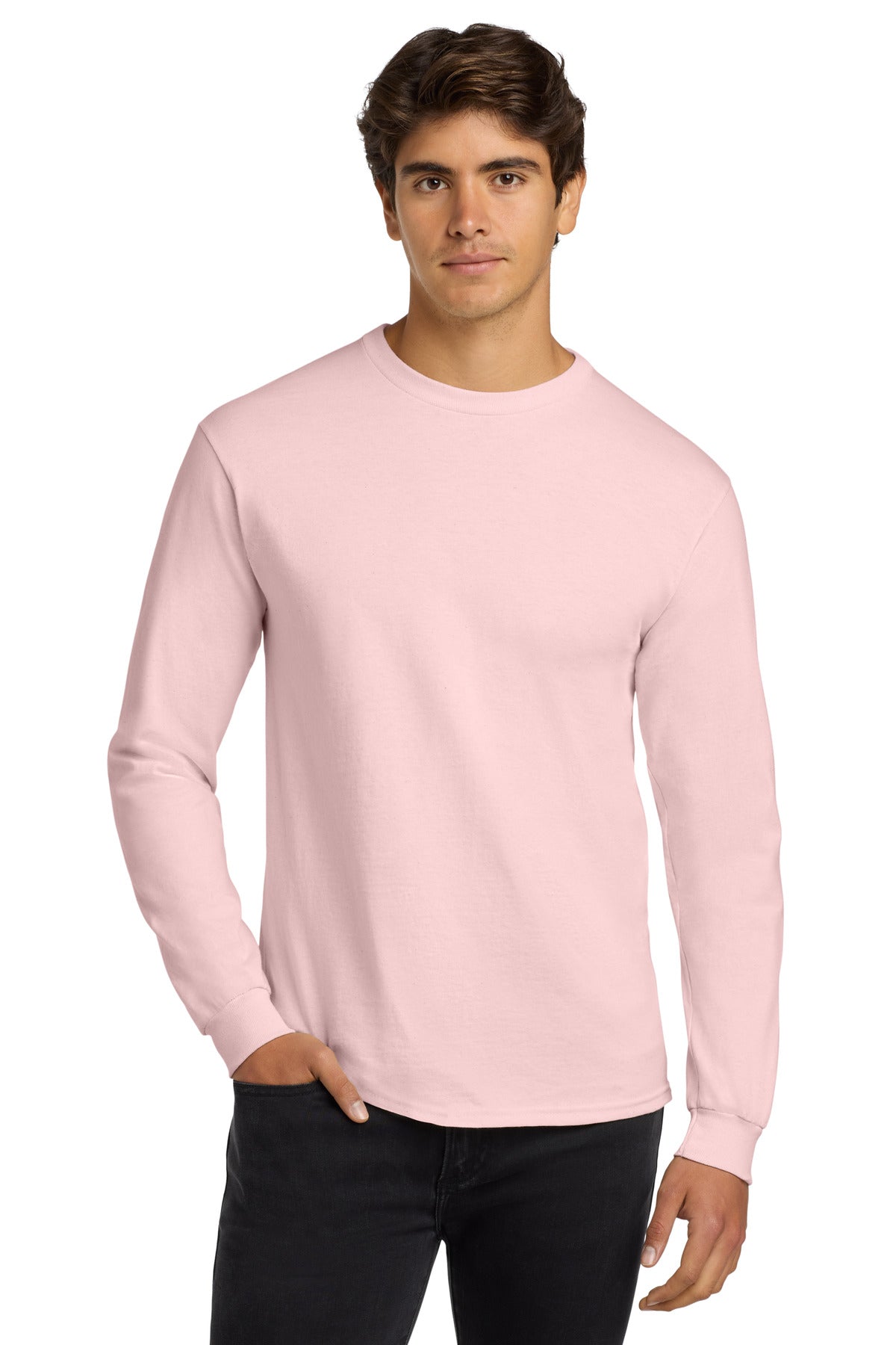 Gildan® Ultra Cotton® 100% US Cotton Long Sleeve T-Shirt - Light Pink - S