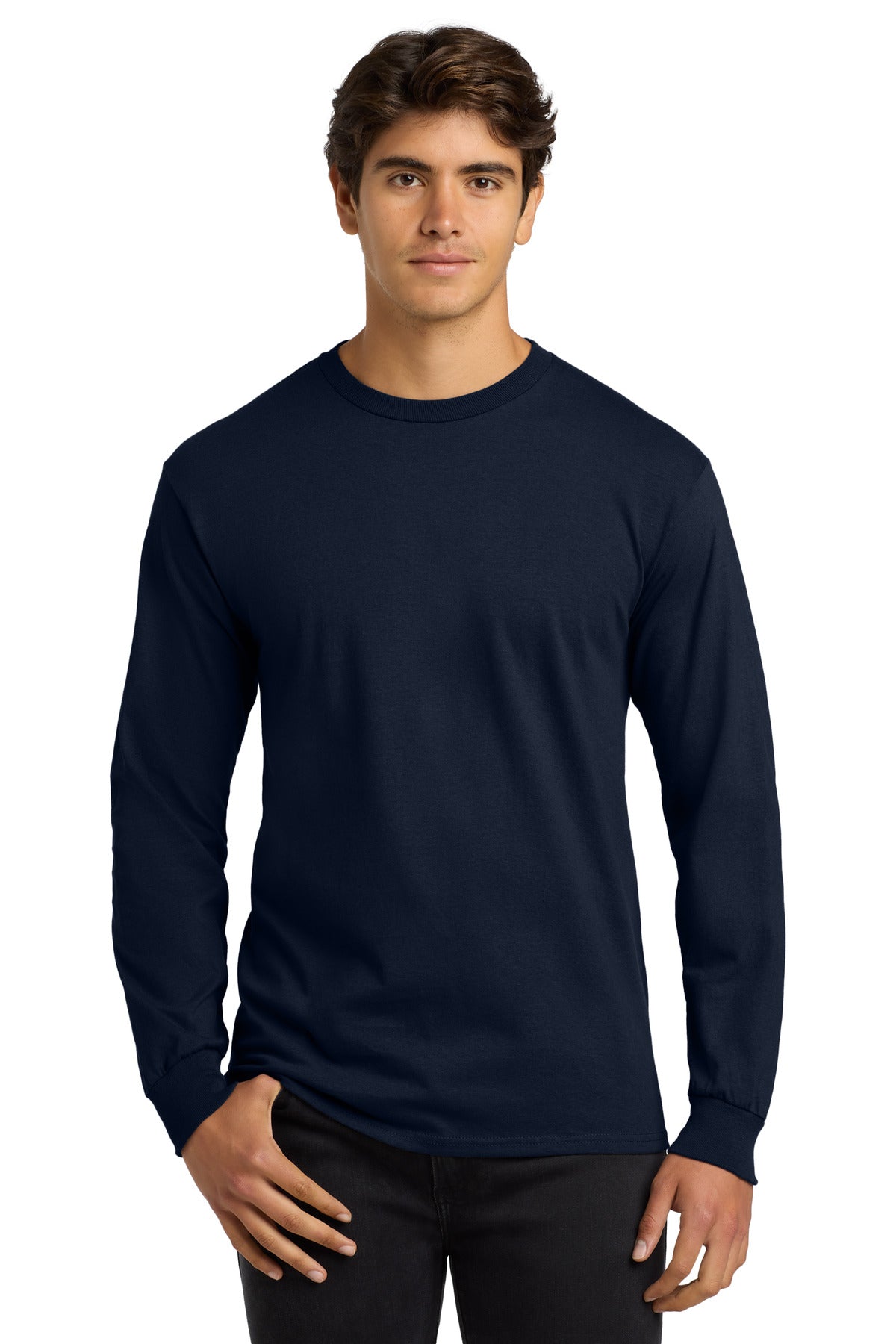 Gildan® Ultra Cotton® 100% US Cotton Long Sleeve T-Shirt - Navy - S