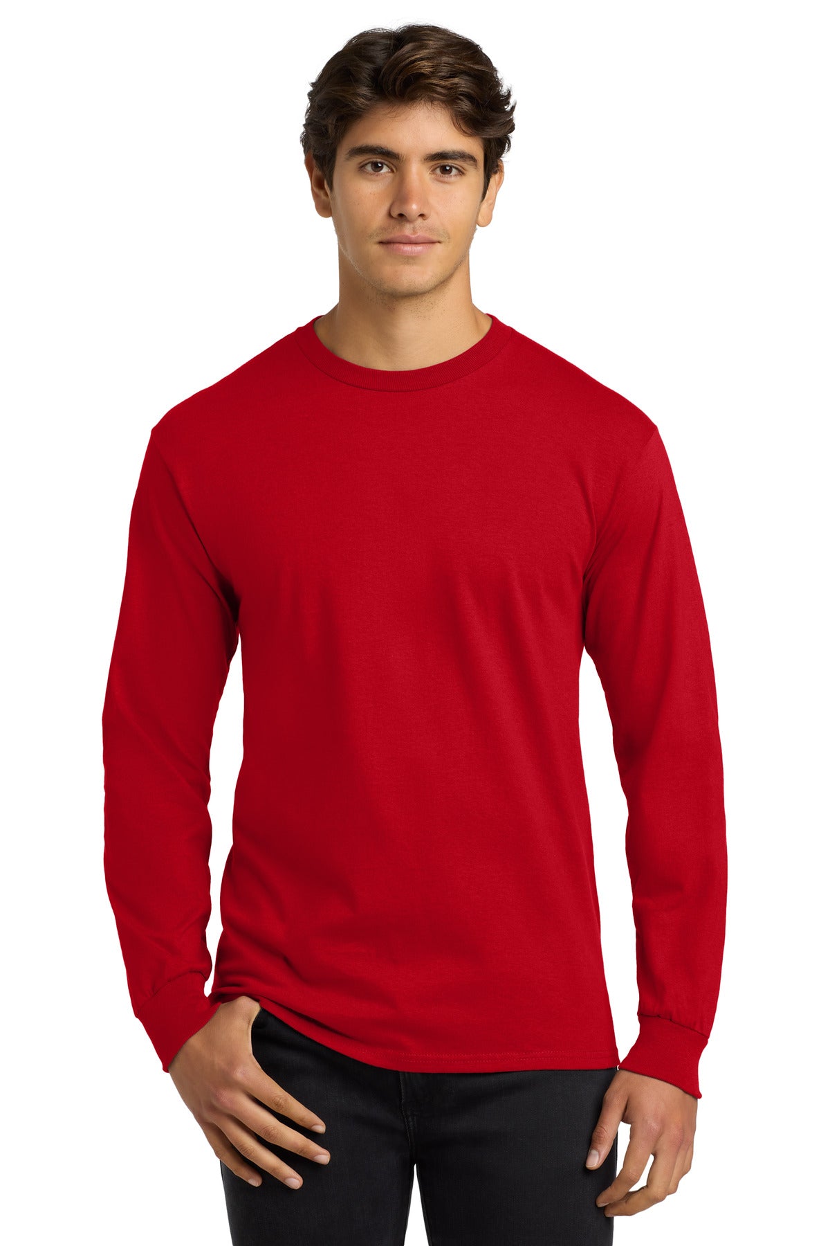Gildan® Ultra Cotton® 100% US Cotton Long Sleeve T-Shirt - Red - S