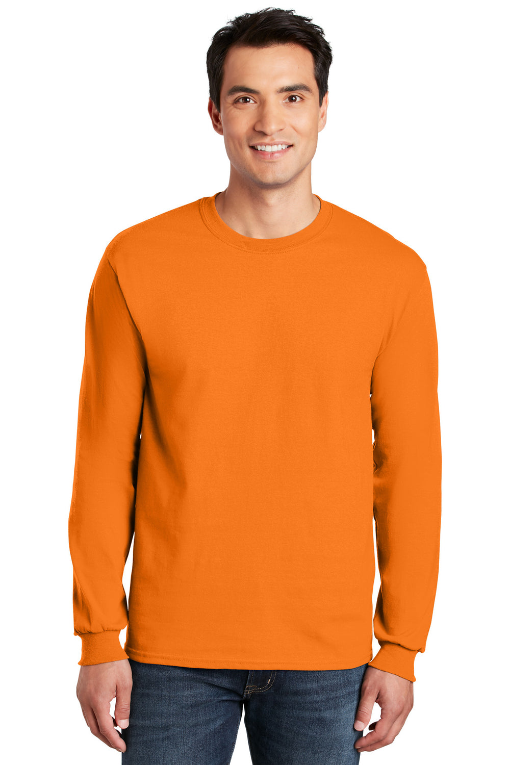Gildan® Ultra Cotton® 100% US Cotton Long Sleeve T-Shirt - S. Orange - S