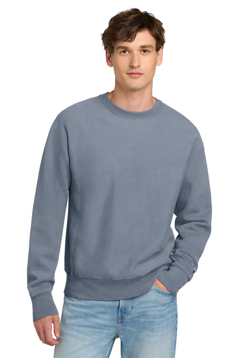 Champion® Reverse Weave® Garment-Dyed Crewneck Sweatshirt - Saltwater - S