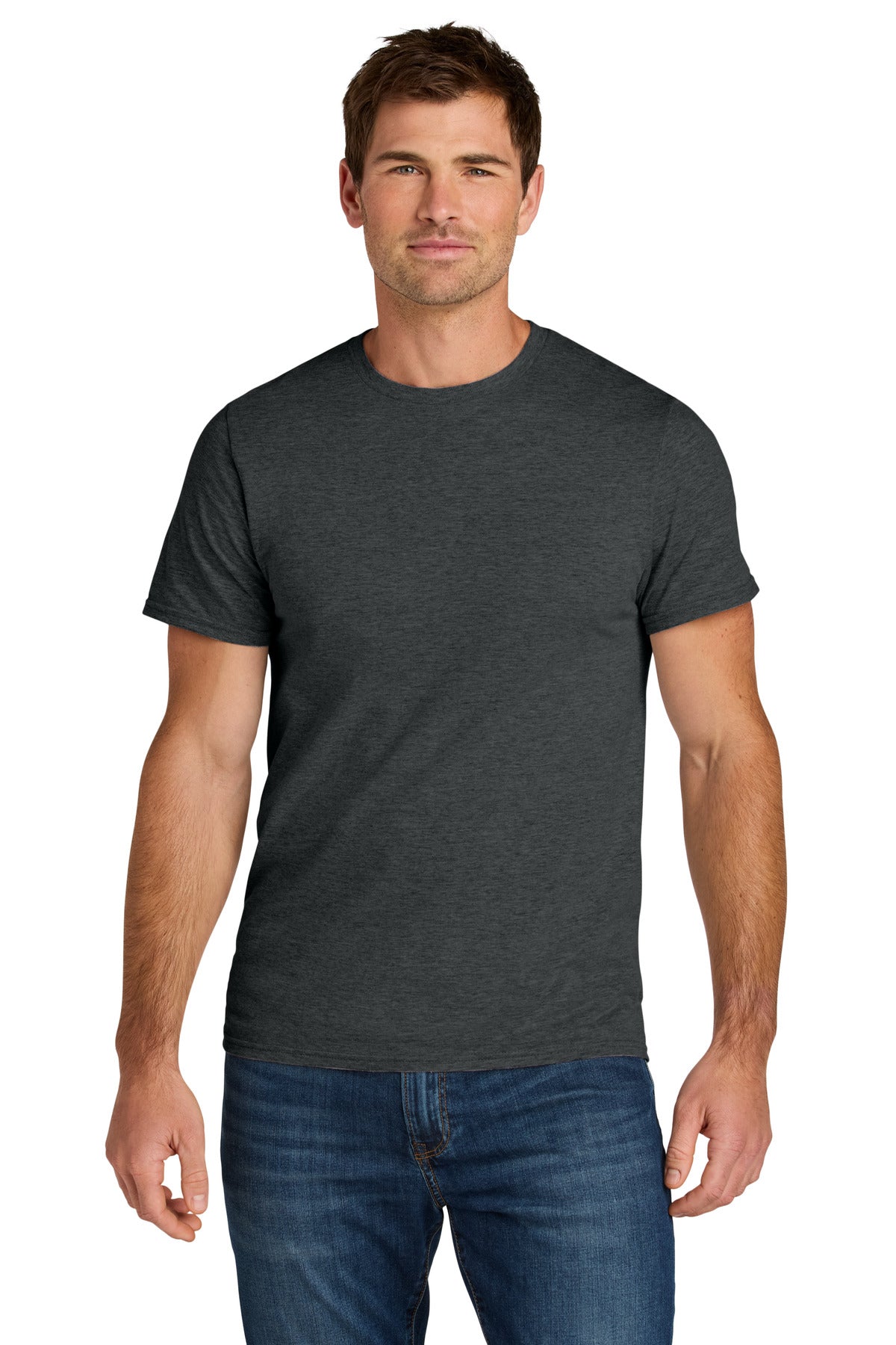 Jerzees Ultimate™ Unisex Ring Spun T-Shirt - Black Ink Heather - S