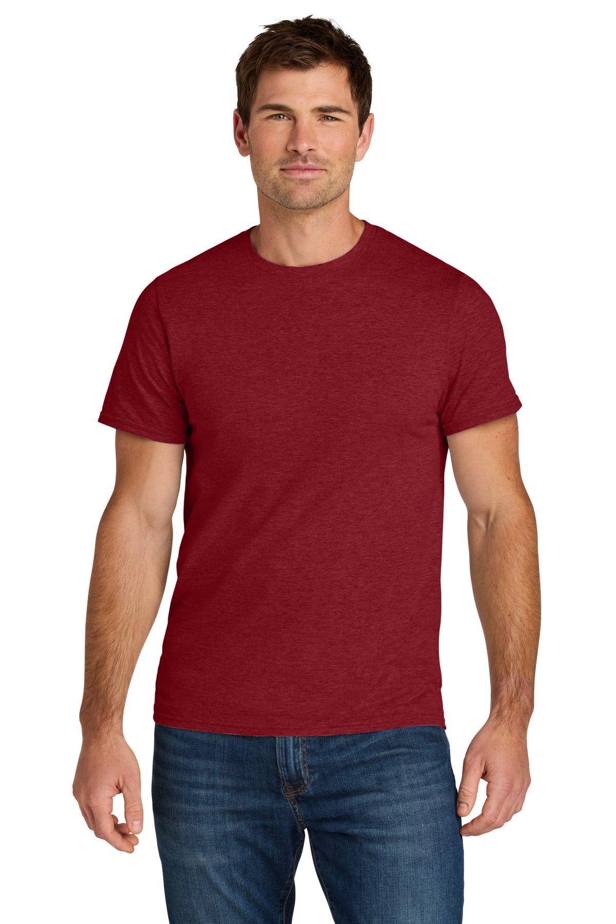Jerzees Ultimate™ Unisex Ring Spun T-Shirt - Peppered Red Heather - S