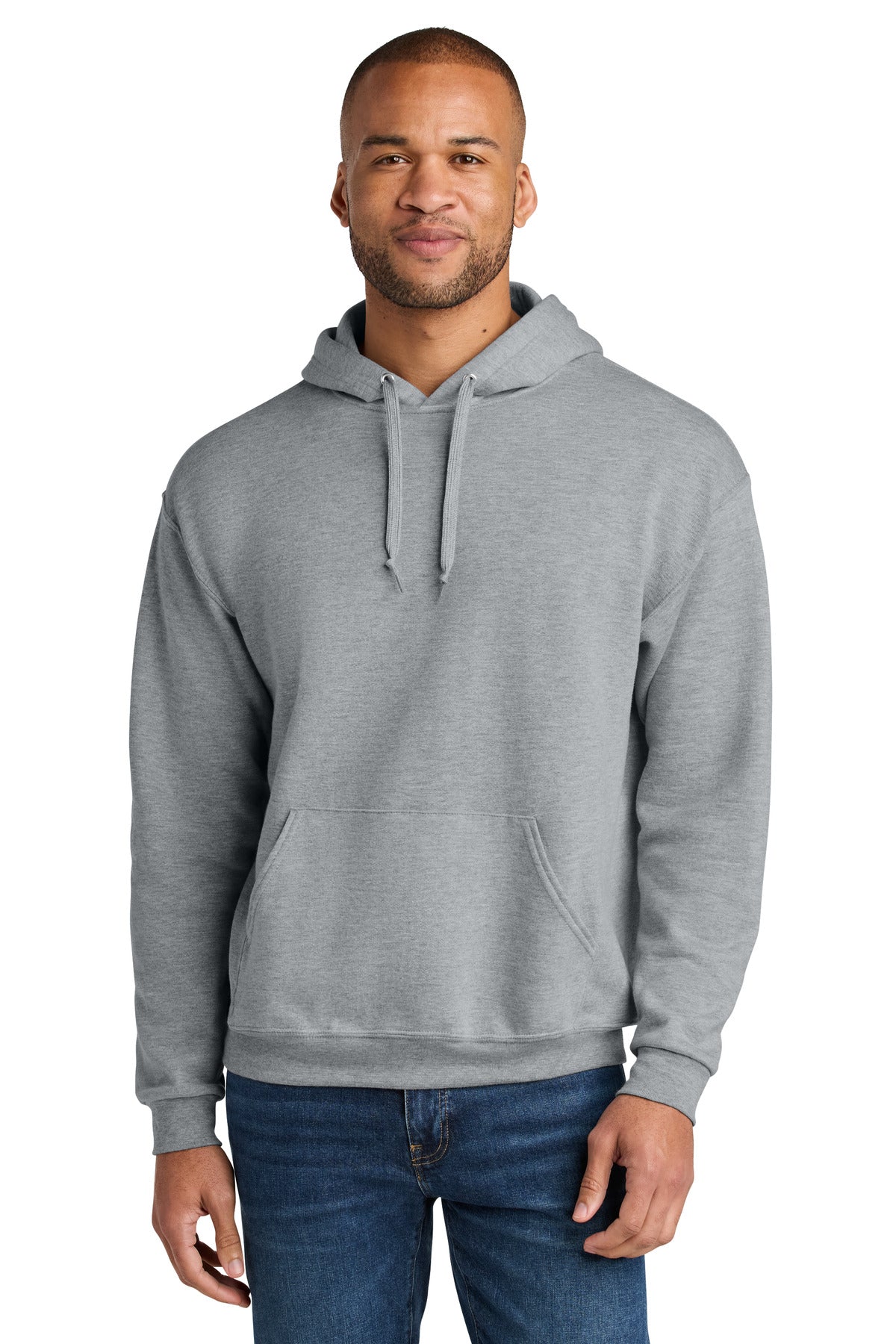 Jerzees Ultimate™ Unisex CVC Ring Spun Hooded Sweatshirt - Athletic Heather - S