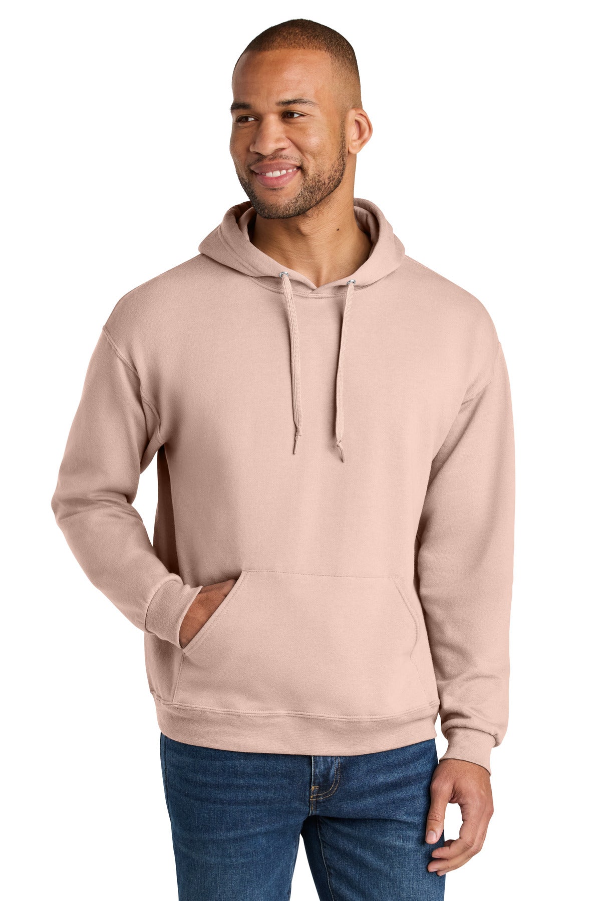 Jerzees Ultimate™ Unisex CVC Ring Spun Hooded Sweatshirt - Blush Pink - S