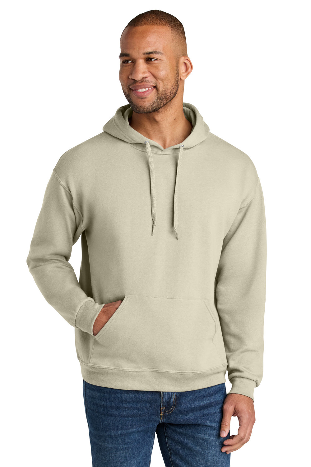Jerzees Ultimate™ Unisex CVC Ring Spun Hooded Sweatshirt - Putty - S