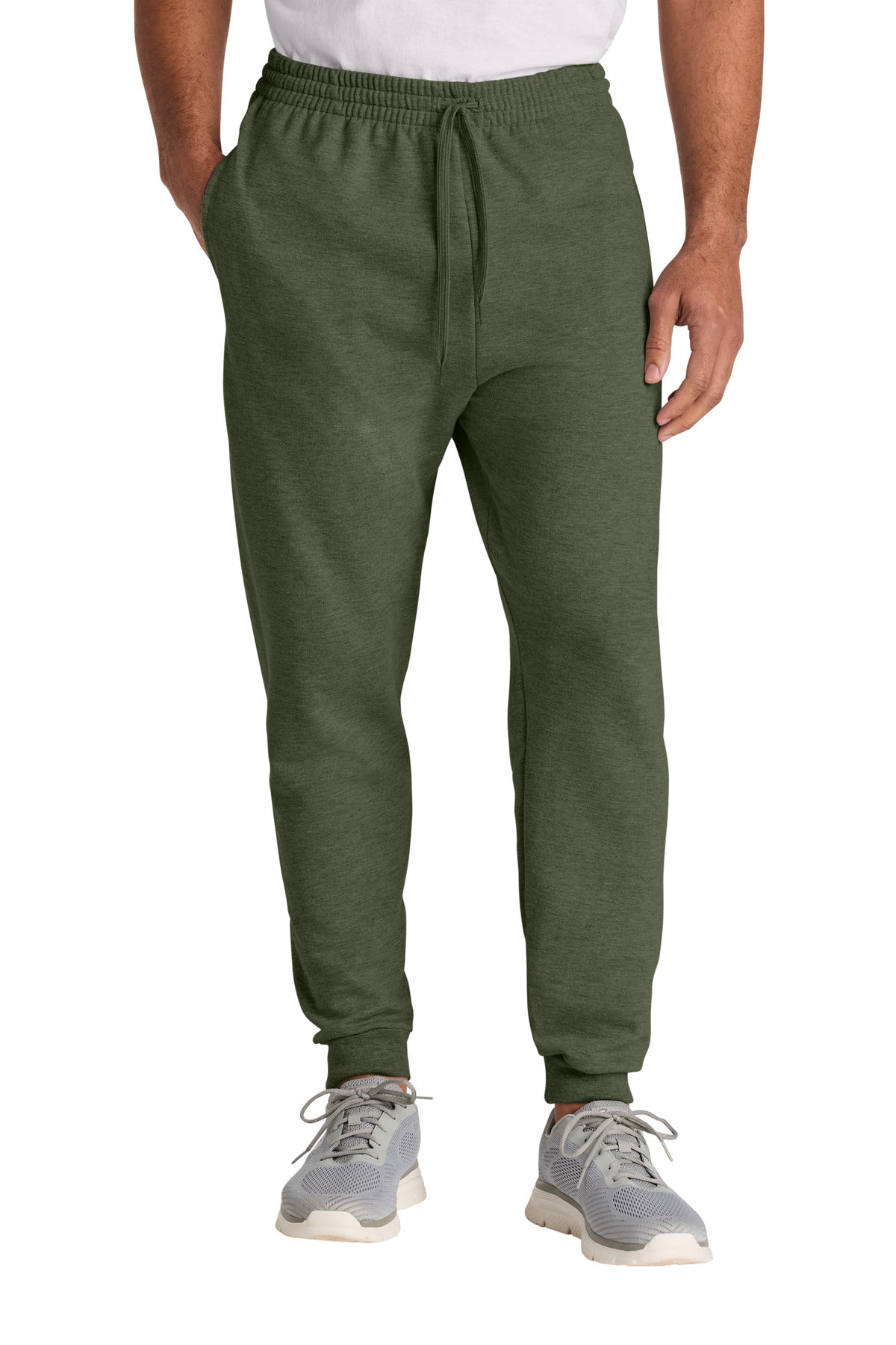 Jerzees Ultimate™ Unisex CVC Ring Spun Pocket Jogger - Military Green Heather - S