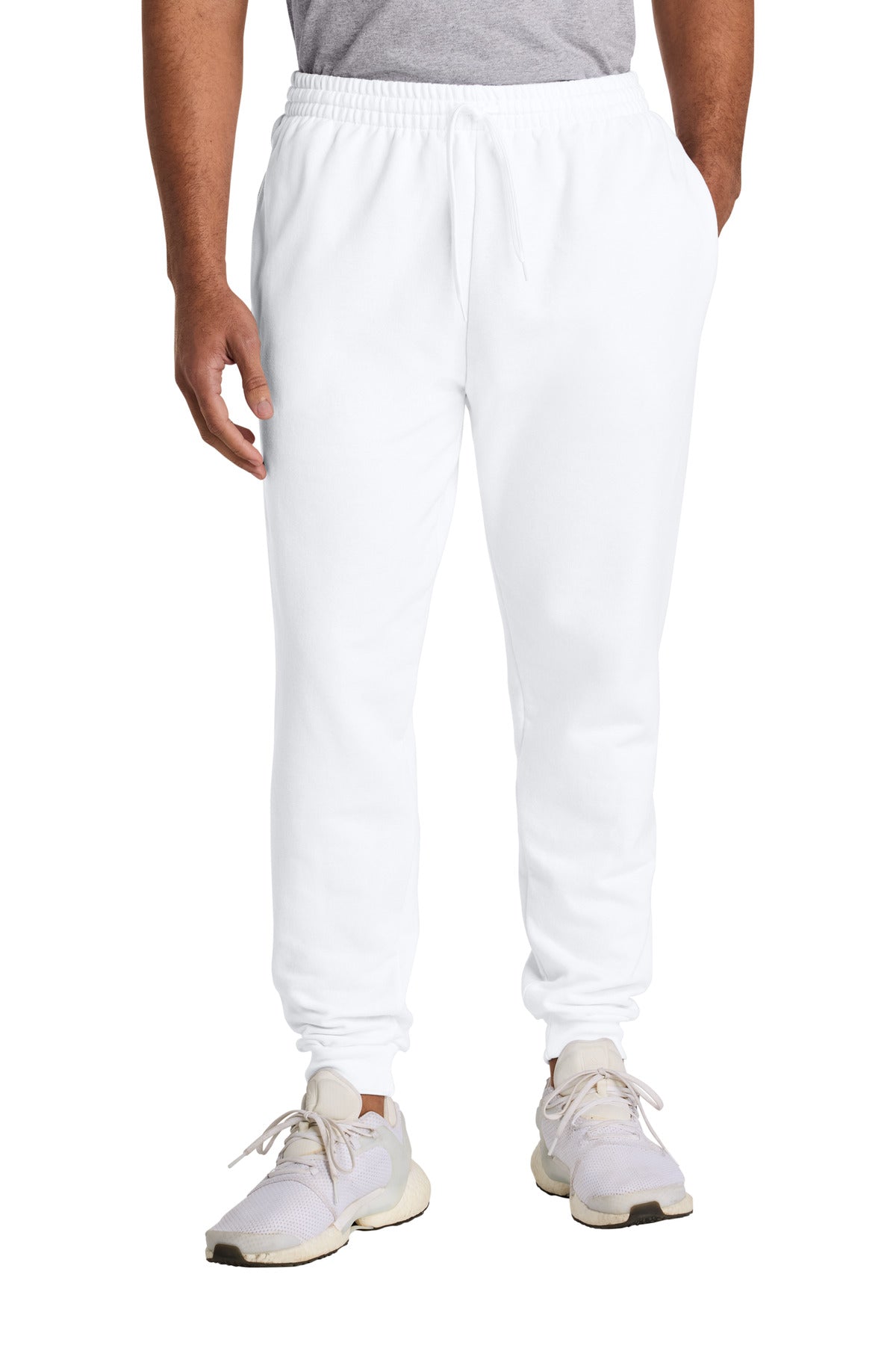 Jerzees Ultimate™ Unisex CVC Ring Spun Pocket Jogger - White - S