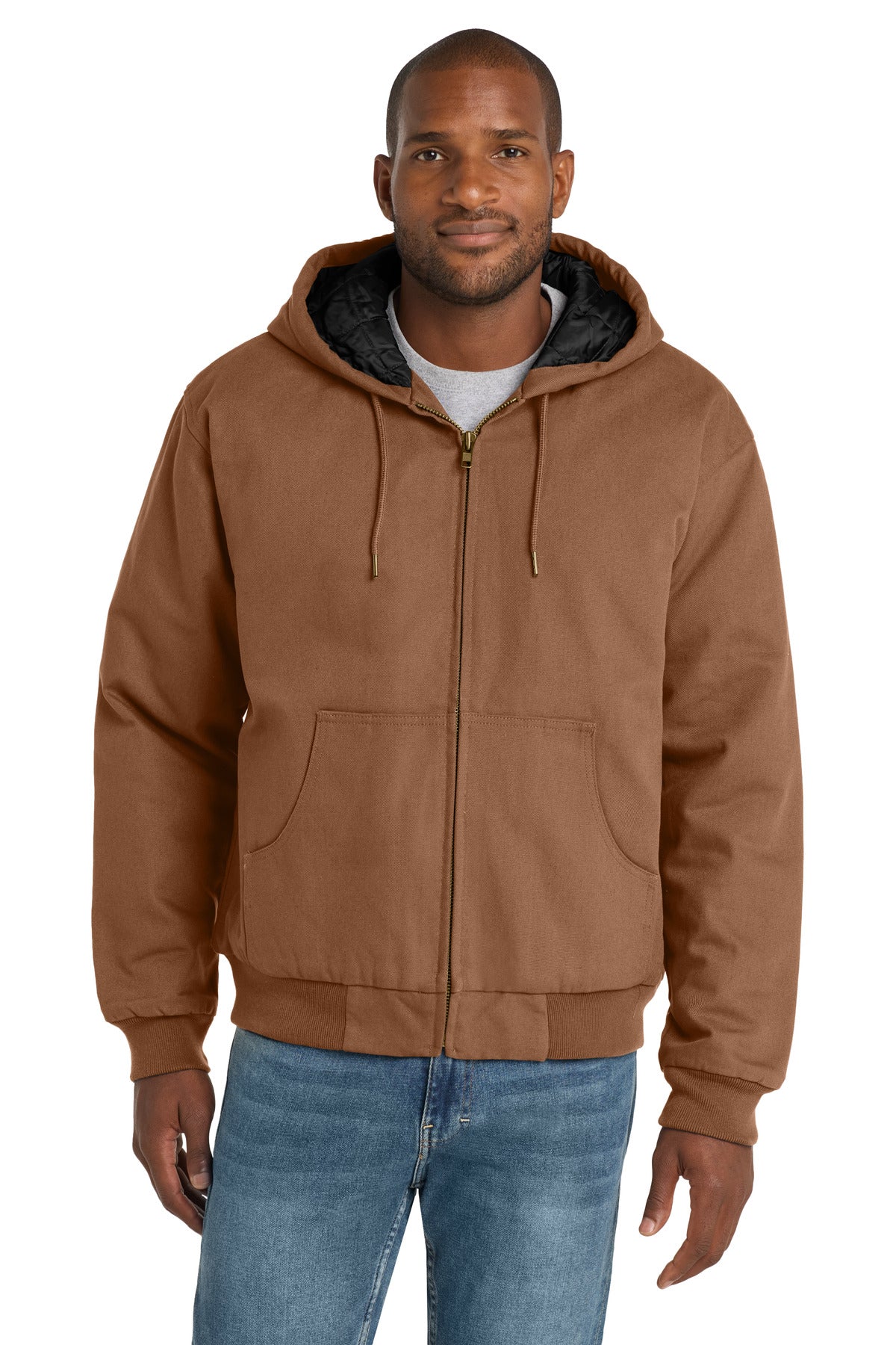 CornerStone® Duck Cloth Hooded Work Jacket - Duck Brown - XS