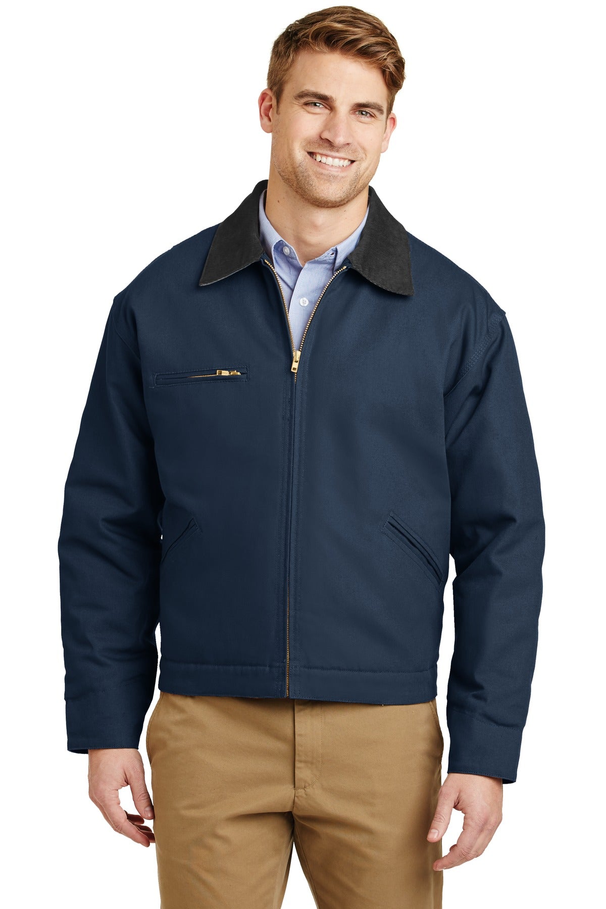 CornerStone® Duck Cloth Work Jacket - Navy/ Black - XS