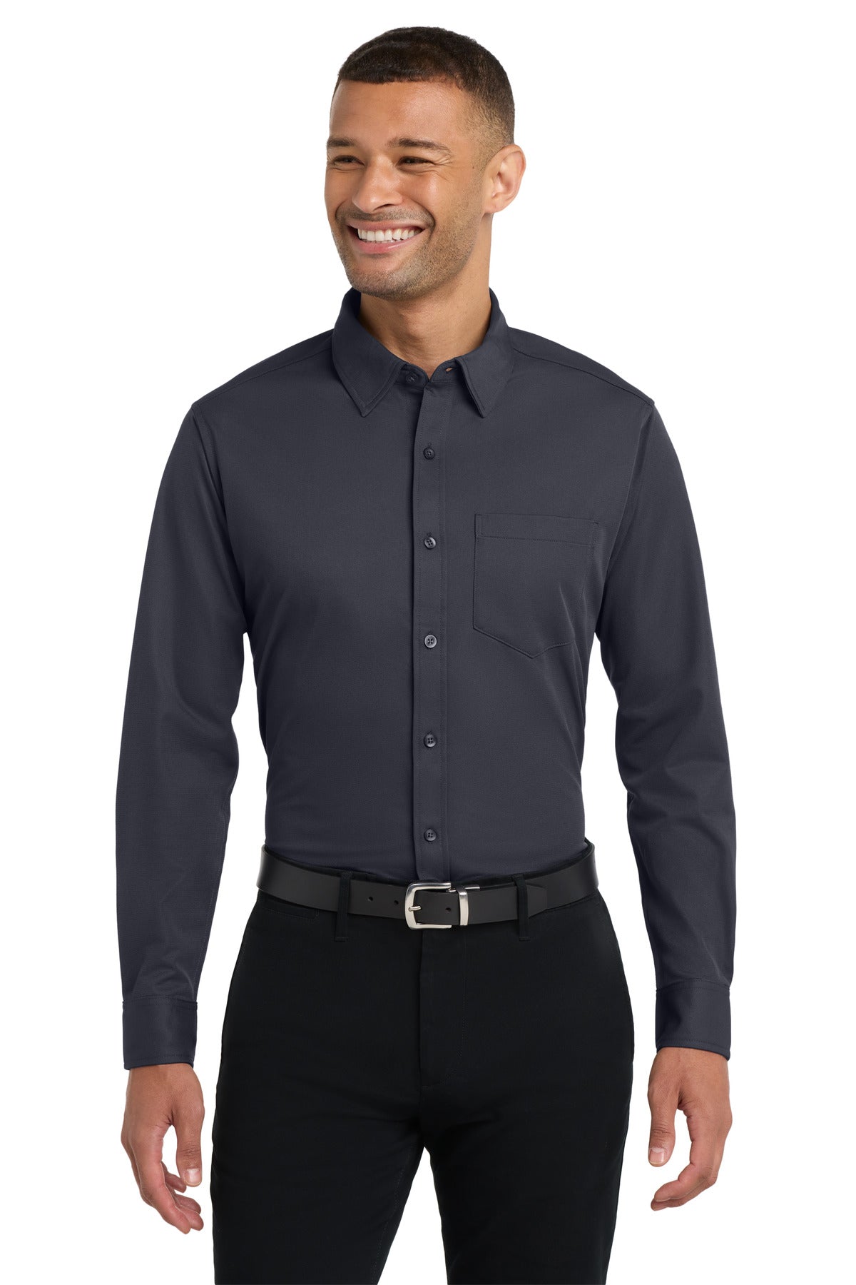 Port AuthorityÂ® Dimension Knit Dress Shirt. K570 - Battleship Grey - XS