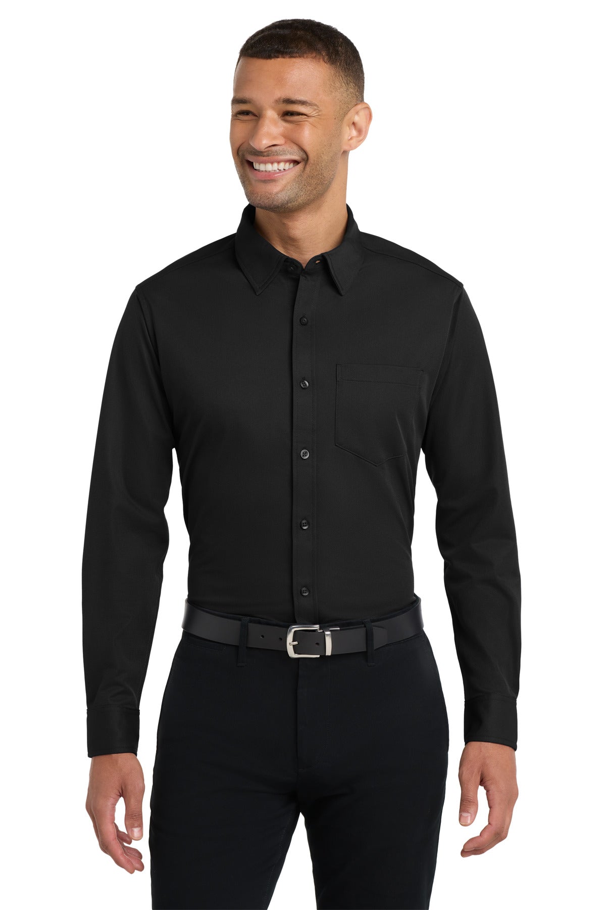 Port AuthorityÂ® Dimension Knit Dress Shirt. K570 - Black - XS
