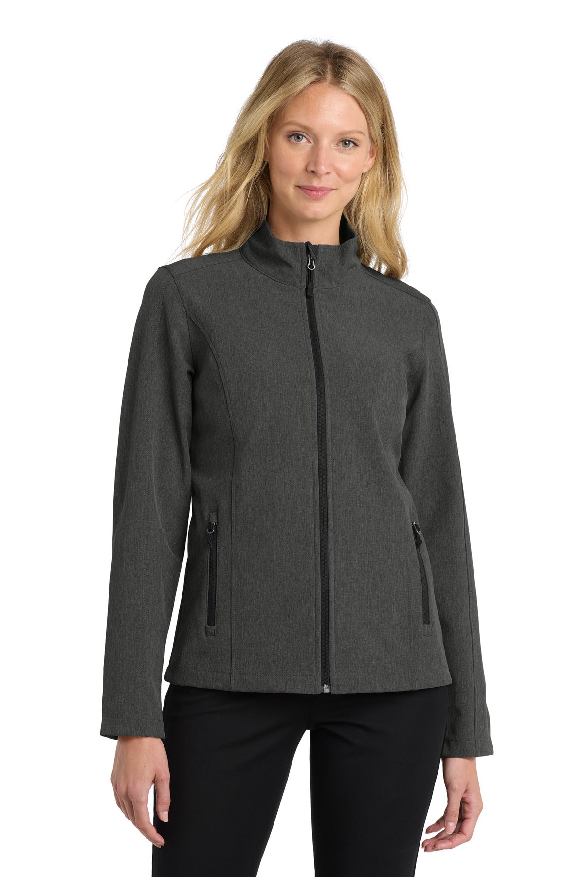 Port AuthorityÂ® Women's Core Soft Shell Jacket. L317 - Black Charcoal Heather - XS