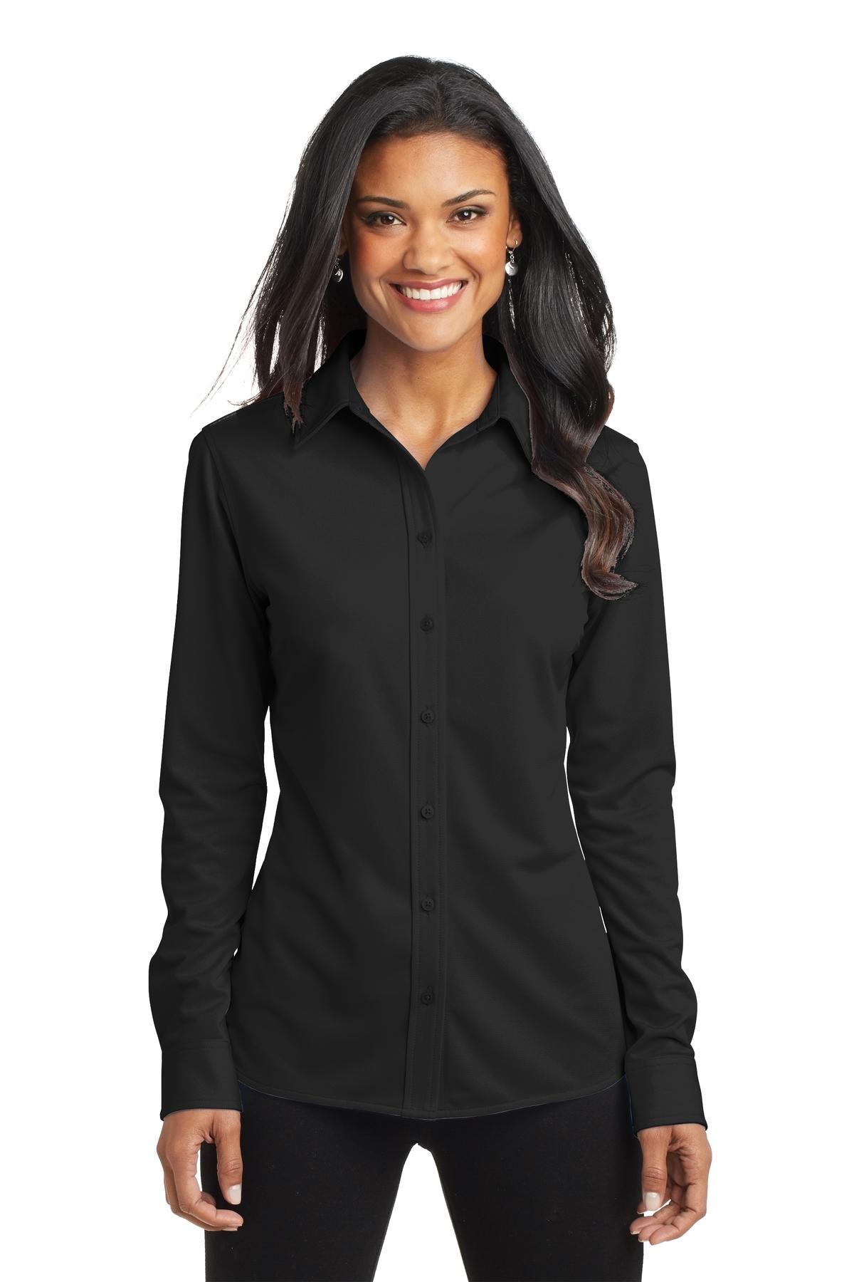 Port AuthorityÂ® Women's Dimension Knit Dress Shirt. L570 - Black - XS