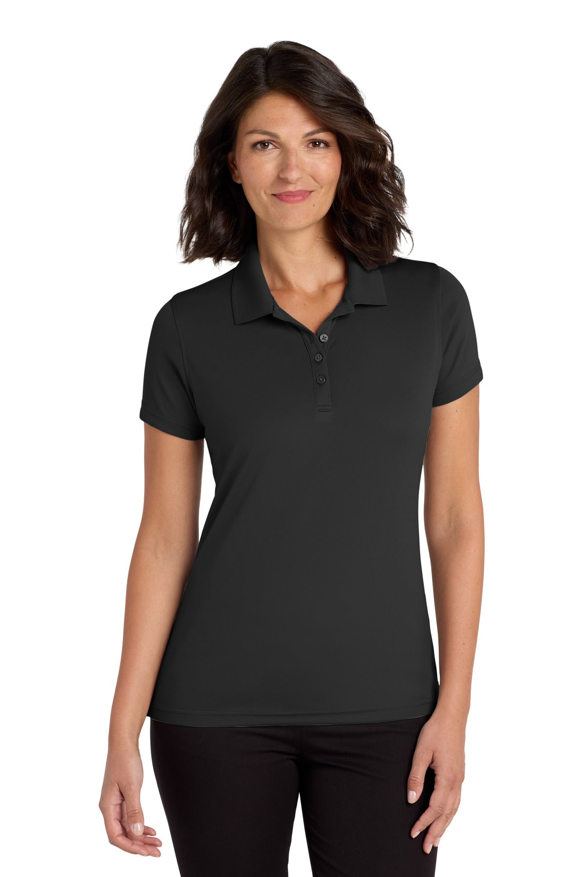 Port AuthorityÂ® Women's Dry ZoneÂ® UV Micro-Mesh Polo. LK110 - Deep Black - XS