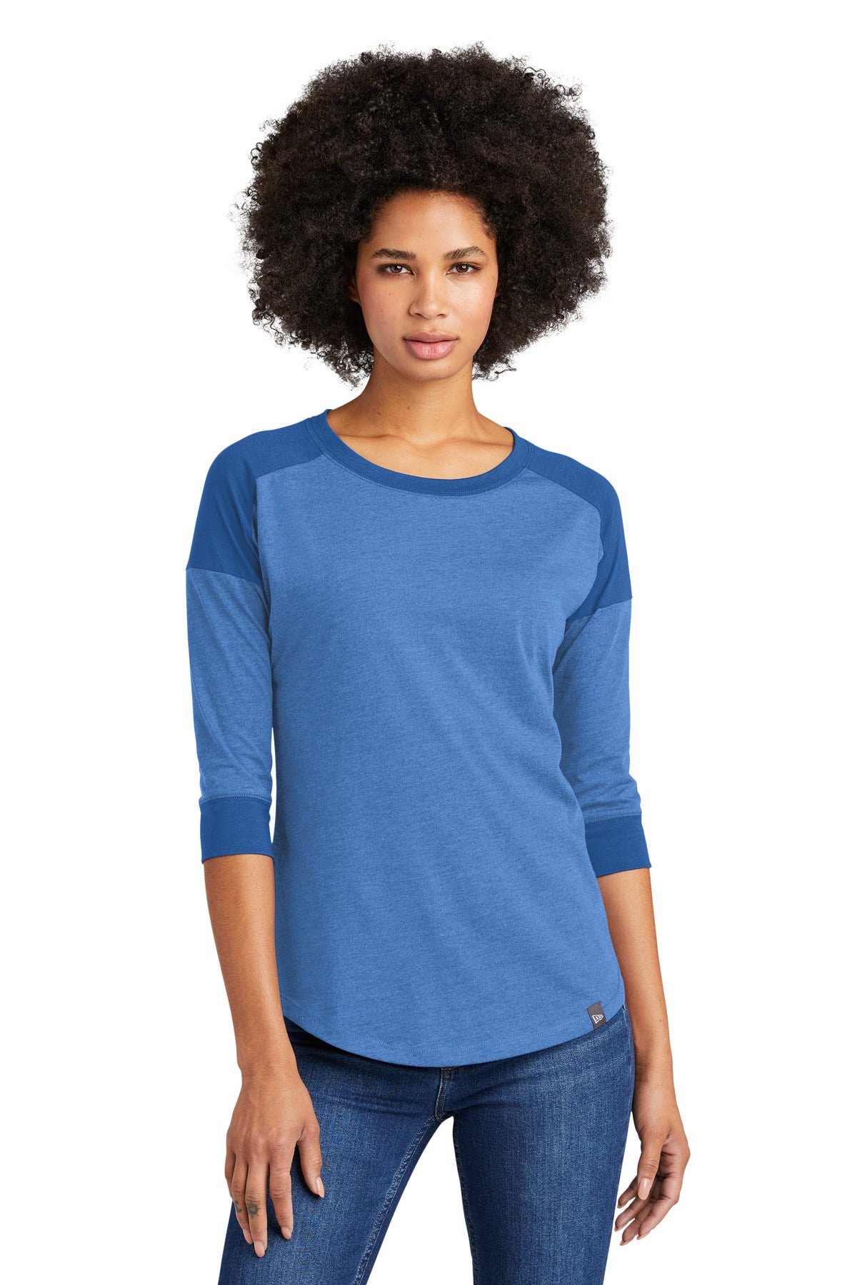 New Era ® Women's Heritage Blend 3/4-Sleeve Baseball Raglan Tee - Royal/ Royal Heather - XS