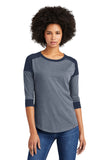 New Era ® Women's Heritage Blend 3/4-Sleeve Baseball Raglan Tee - True Navy/ True Navy Twist - XS
