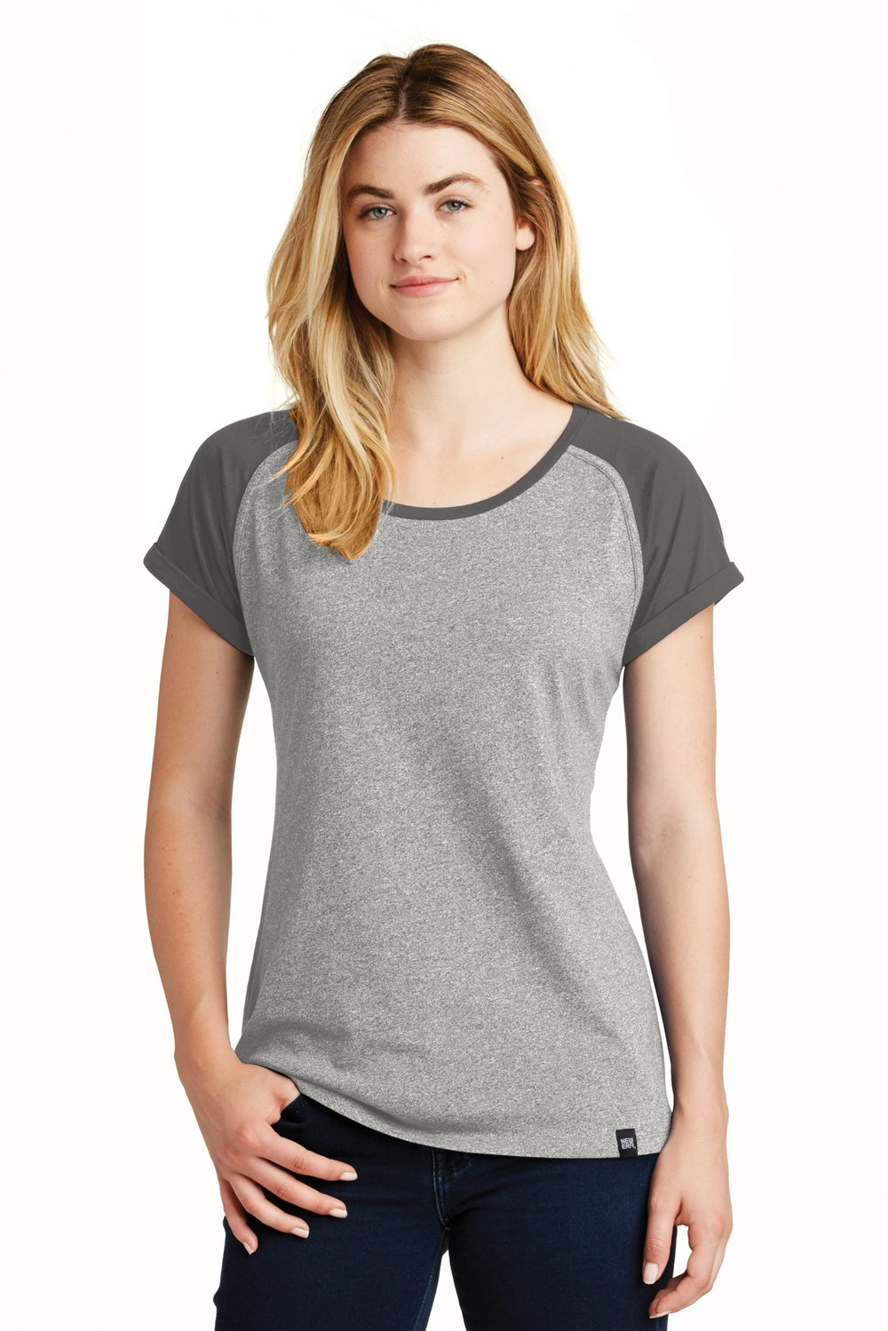 New Era ® Women's Heritage Blend Varsity Tee - Graphite/ Light Graphite Twist - M