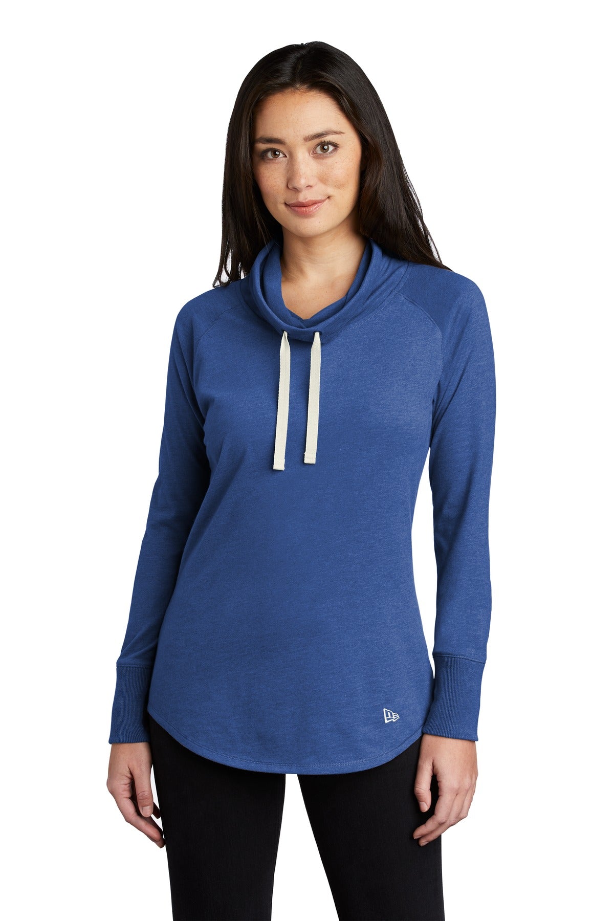 New Era ® Women's Sueded Cotton Blend Cowl Tee - Royal Heather - XS