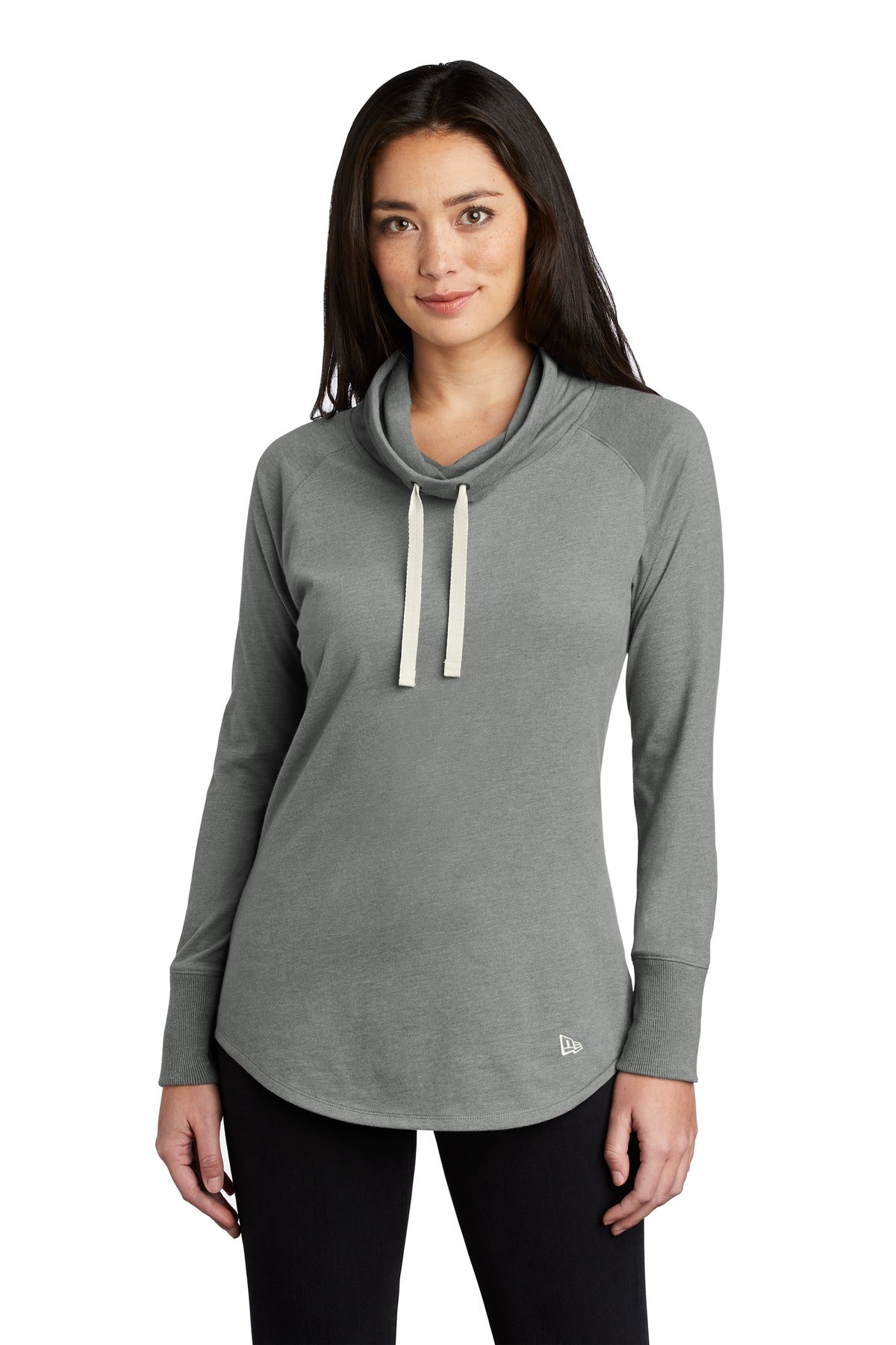 New Era ® Women's Sueded Cotton Blend Cowl Tee - Shadow Grey Heather - XS