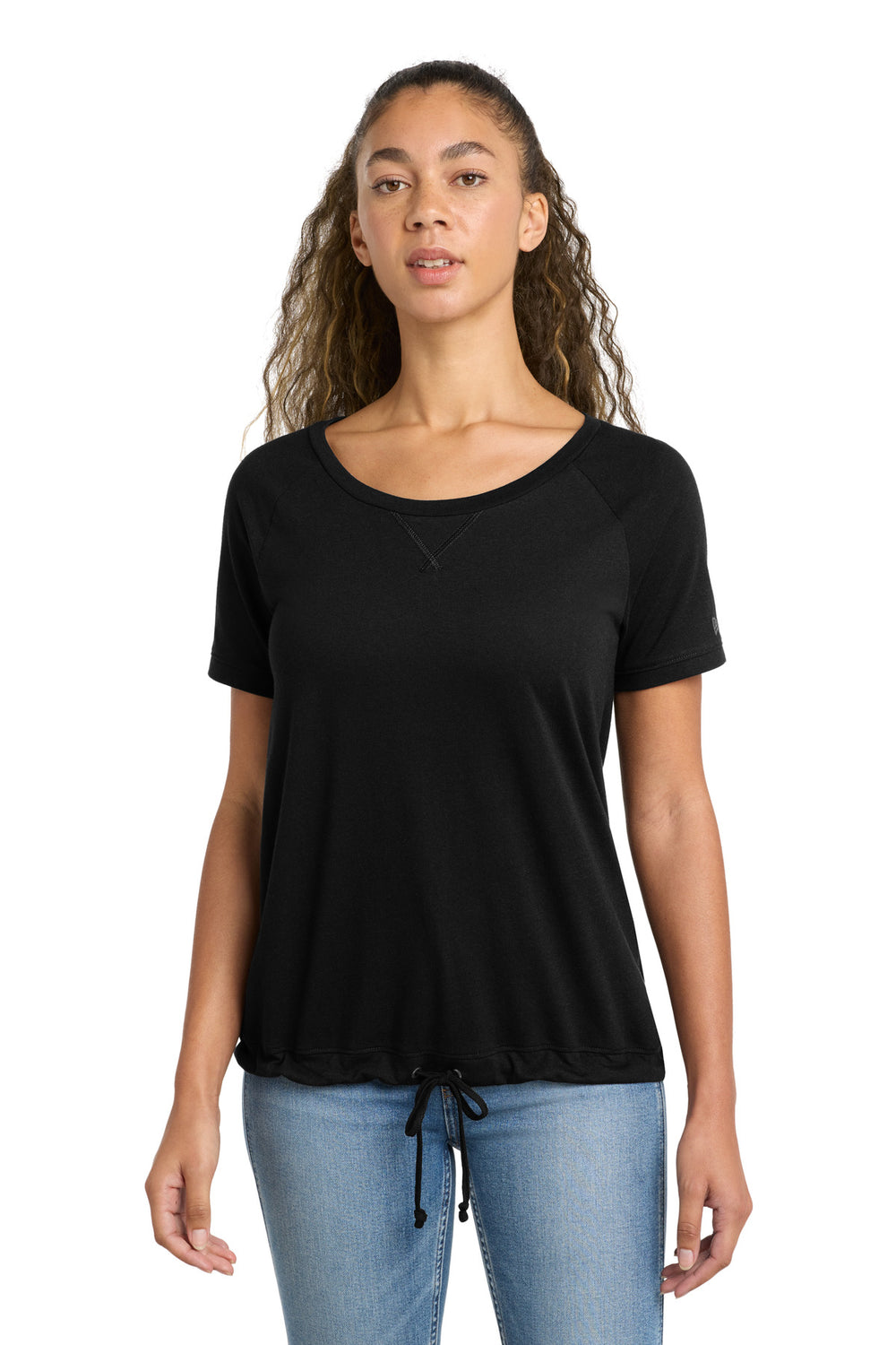 New Era ® Women's Tri-Blend Performance Cinch Tee - Black Solid - XS