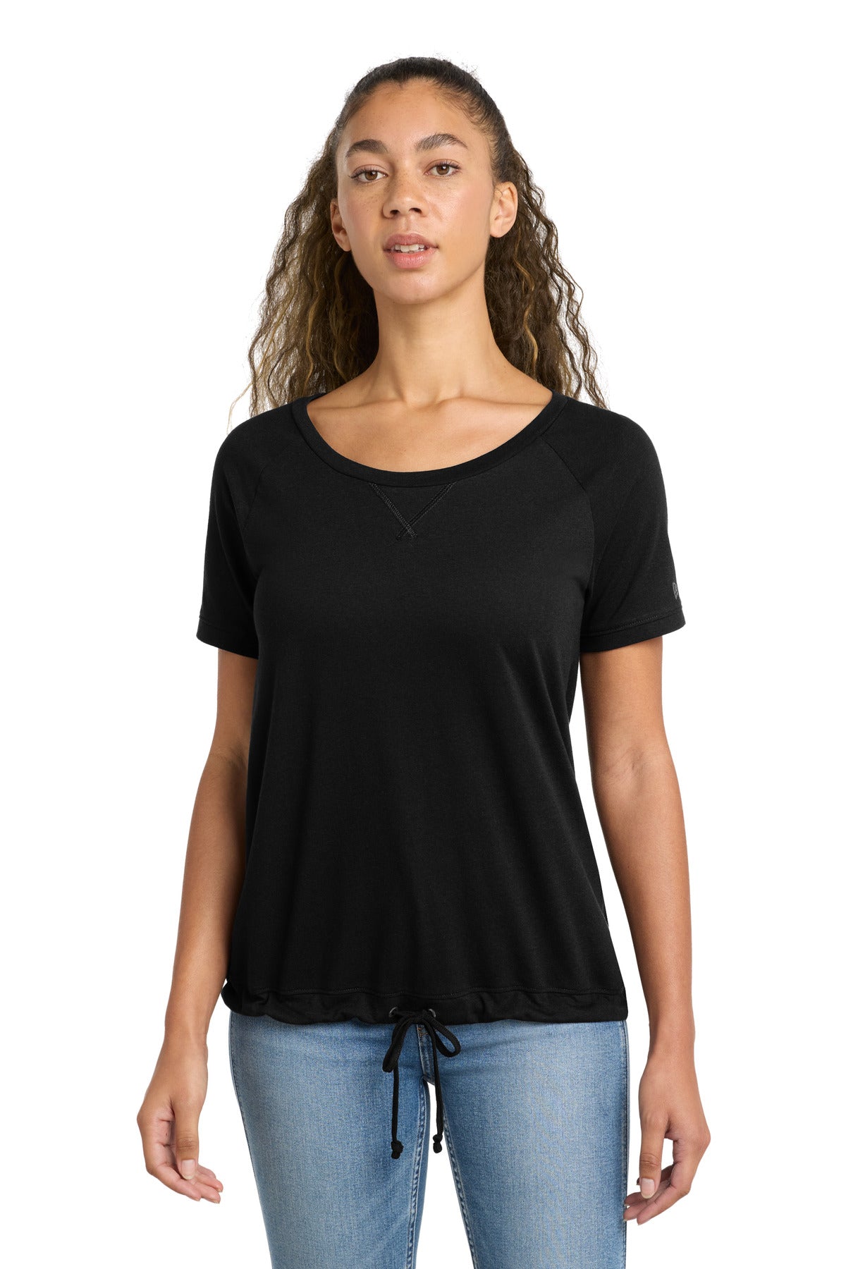 New Era ® Women's Tri-Blend Performance Cinch Tee - Black Solid - XS