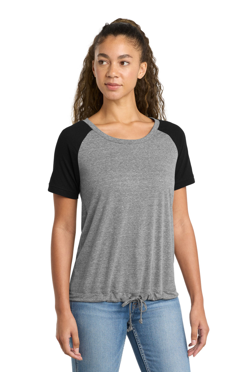 New Era ® Women's Tri-Blend Performance Cinch Tee - Shadow Grey/ Black - XS