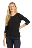 New Era ® Women's Tri-Blend 3/4-Sleeve Tee - Black Solid/ Graphite - XS