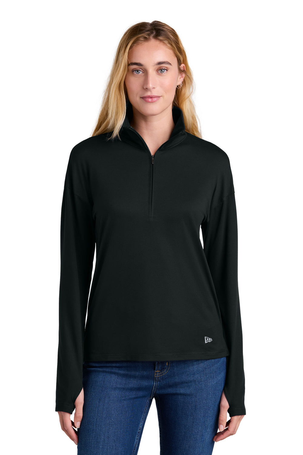 New Era® Women's Power 1/2-Zip - Black - XS