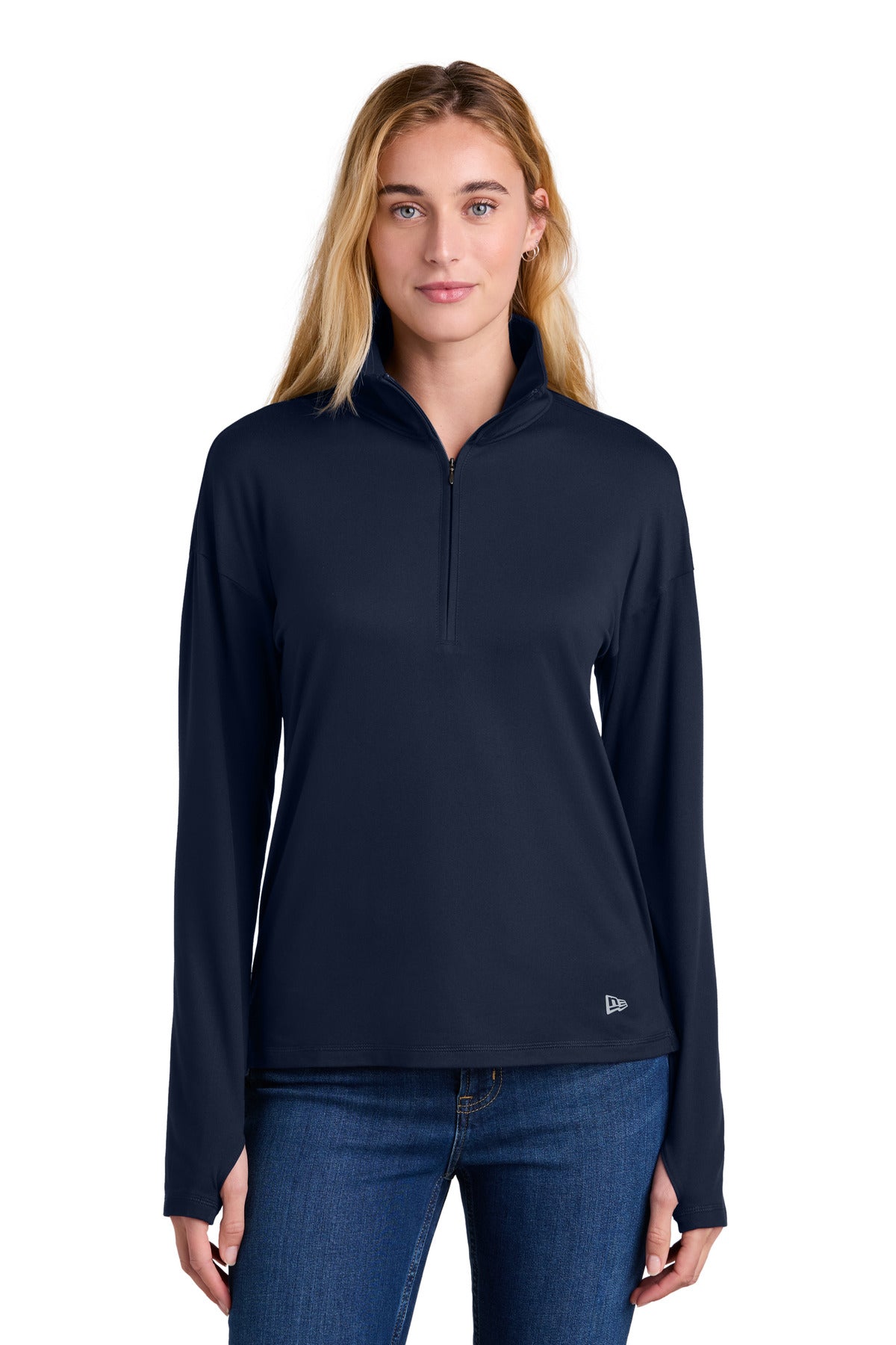 New Era® Women's Power 1/2-Zip - True Navy - XS
