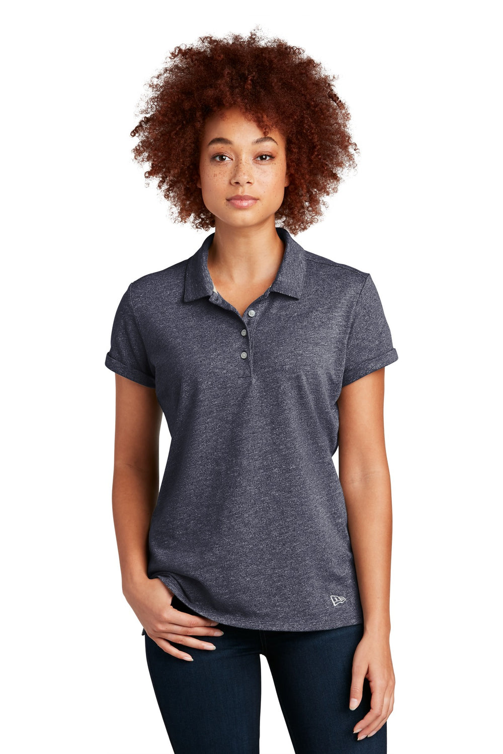 New Era ® Women's Slub Twist Polo - True Navy Twist - XS