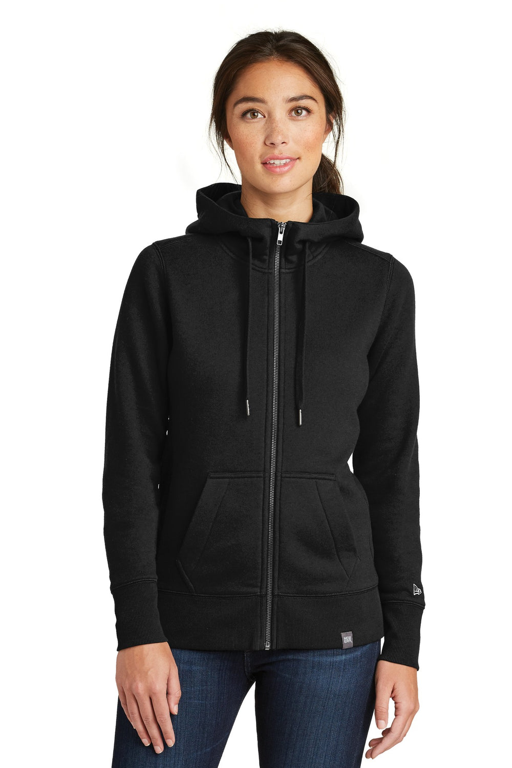 New Era ® Women's French Terry Full-Zip Hoodie - Black - XS