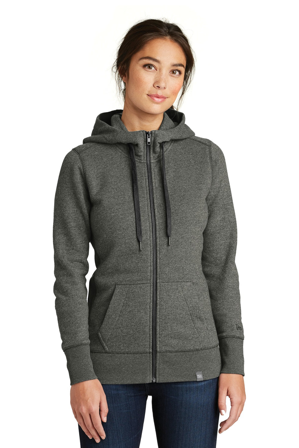 New Era ® Women's French Terry Full-Zip Hoodie - Black Twist - XS