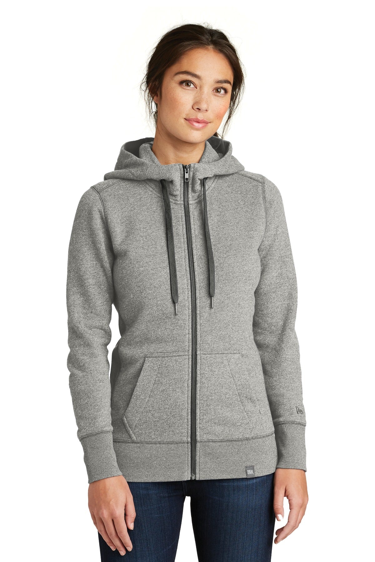 New Era ® Women's French Terry Full-Zip Hoodie - Light Graphite Twist - XS